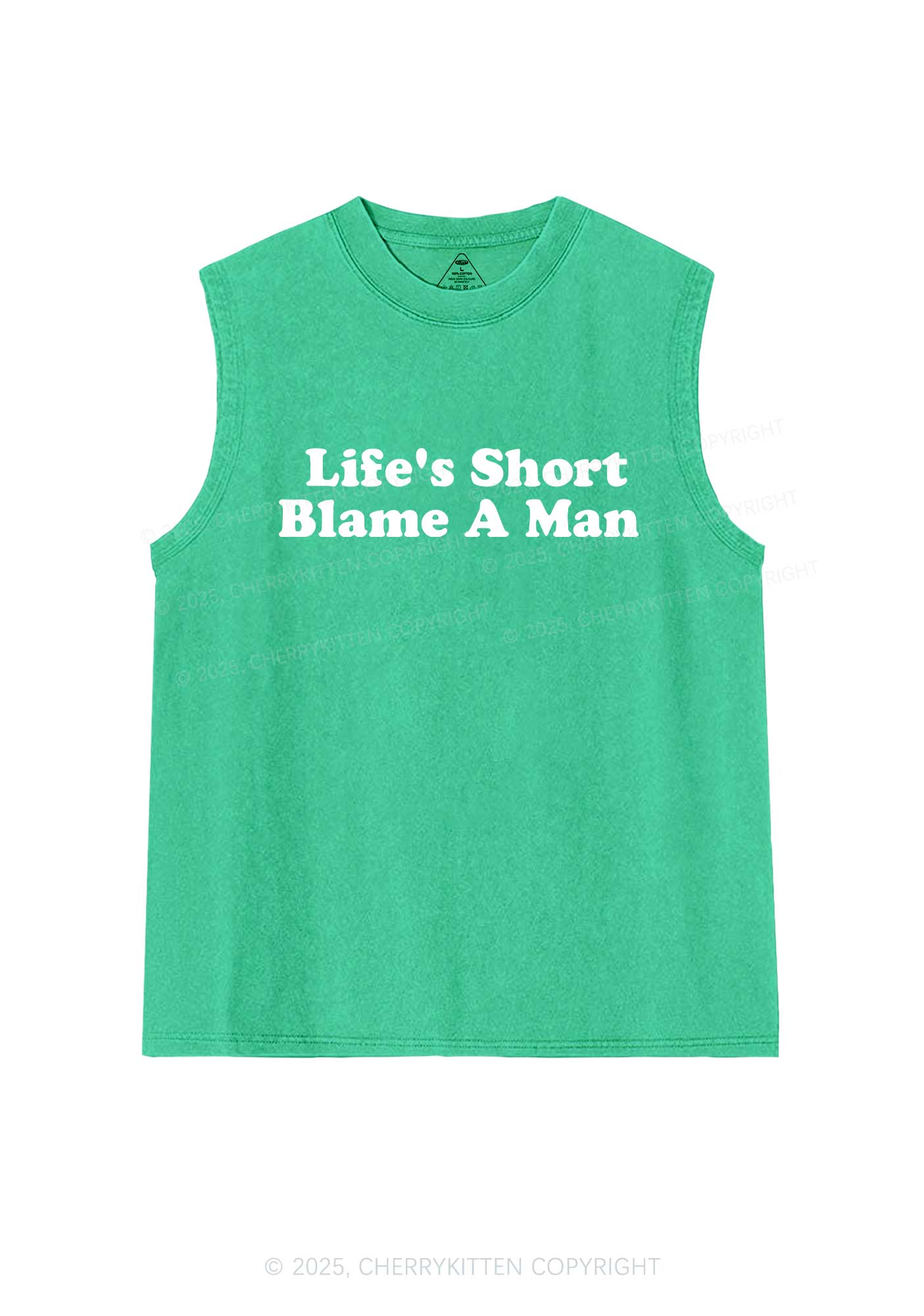 Blame A Man Y2K Washed Muscle Tank Cherrykitten
