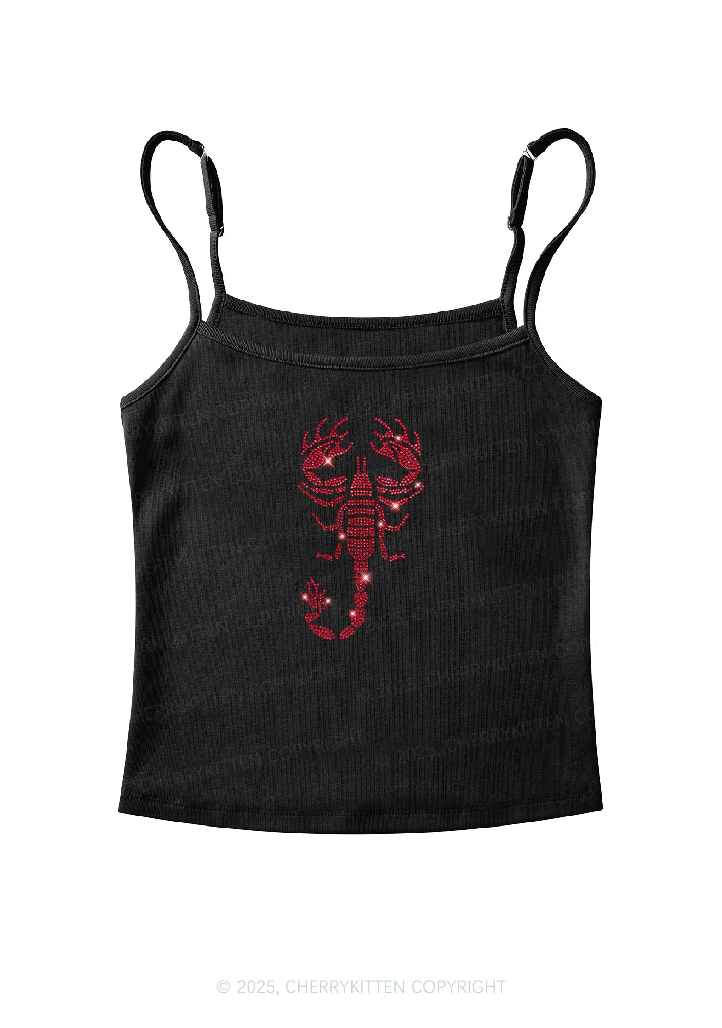 Rhinestone Red Scorpion Y2K Spaghetti Strap Cami Cherrykitten
