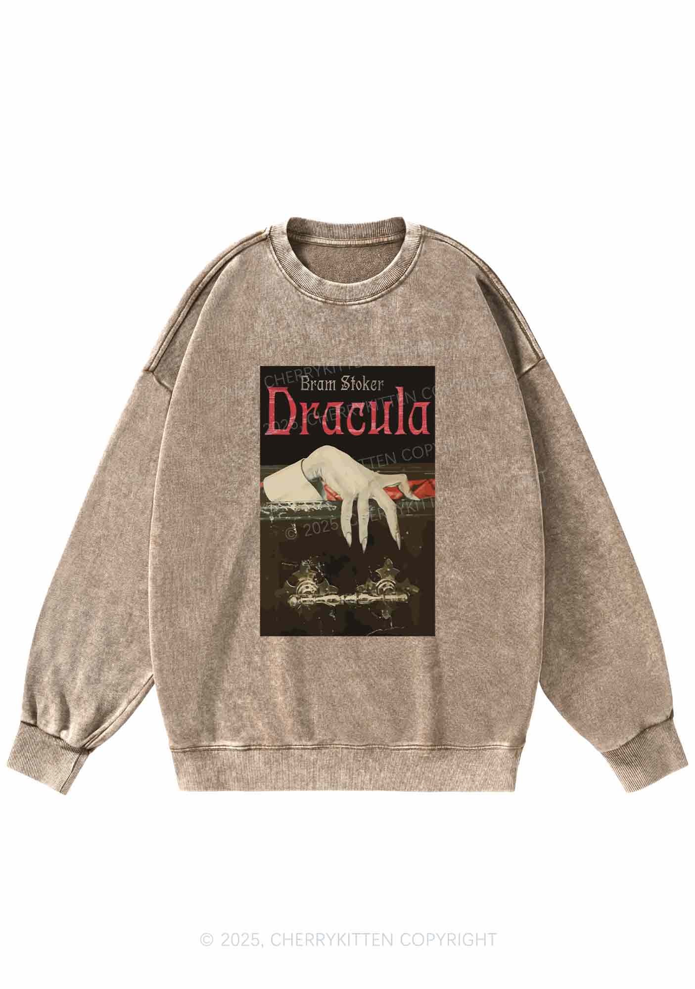 Halloween Creepy Claw Y2K Washed Sweatshirts Cherrykitten