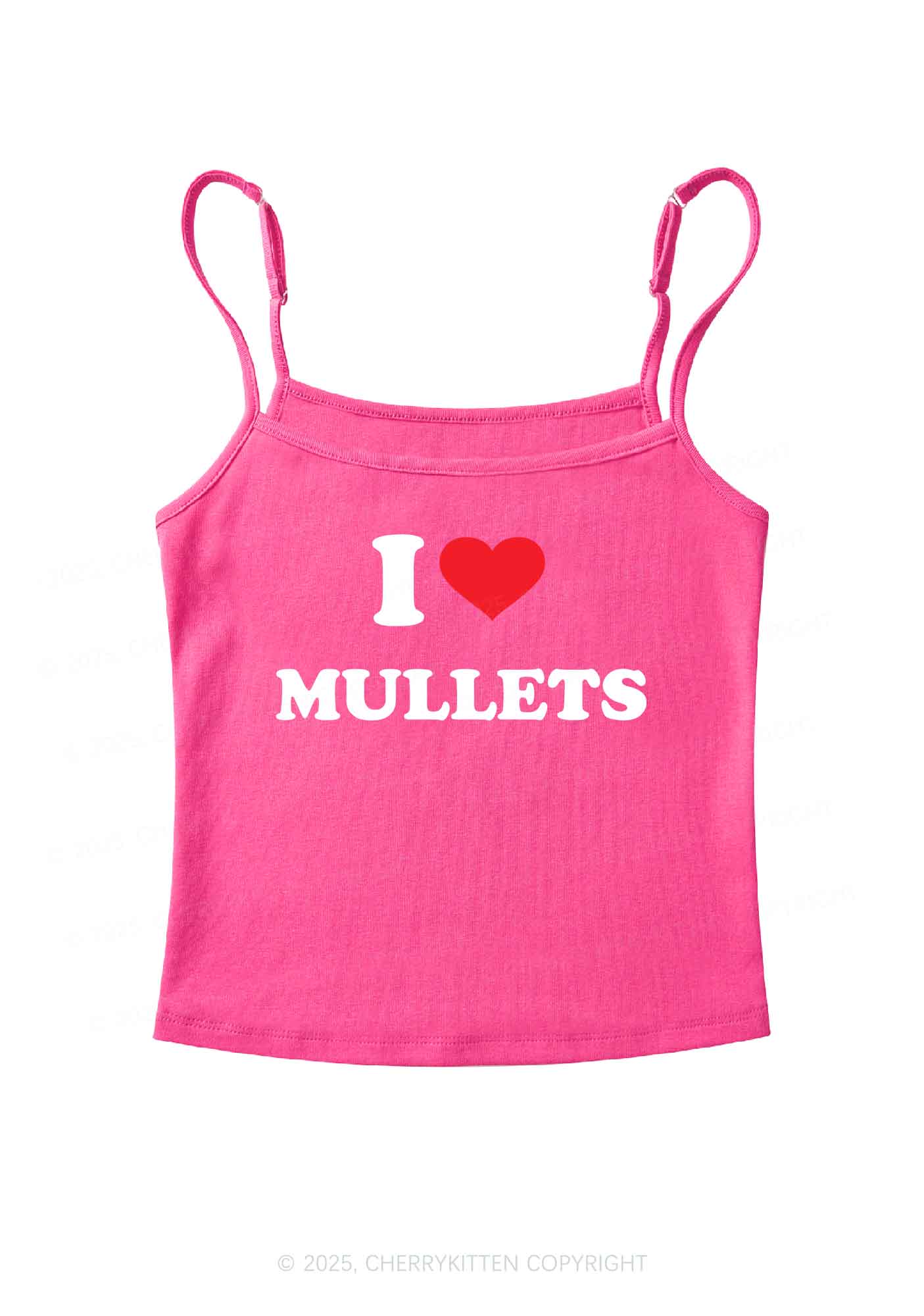 I Love Mullets Y2K Spaghetti Strap Cami Cherrykitten