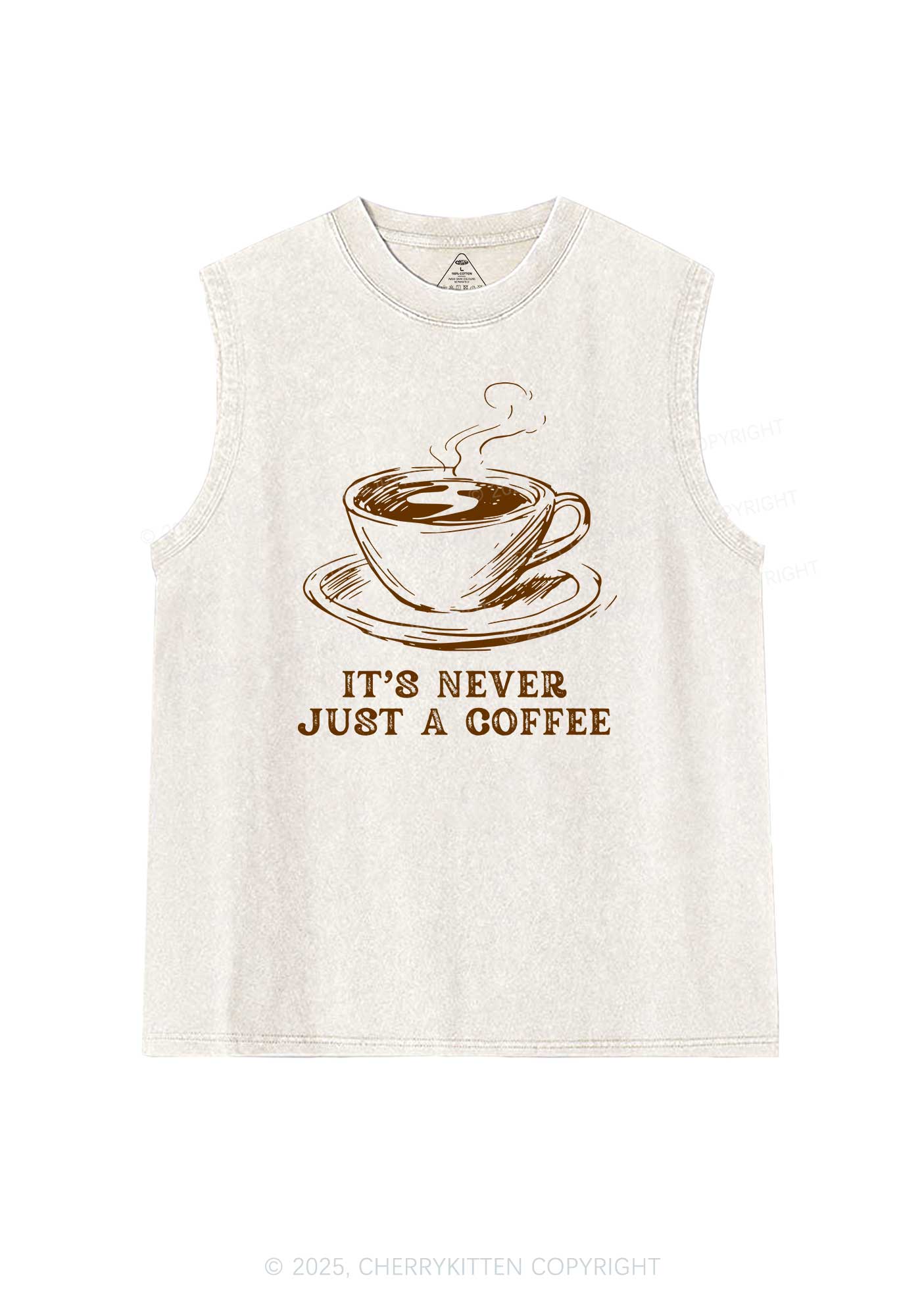 Its Never Just Coffee Pride Y2K Washed Muscle Tank Cherrykitten