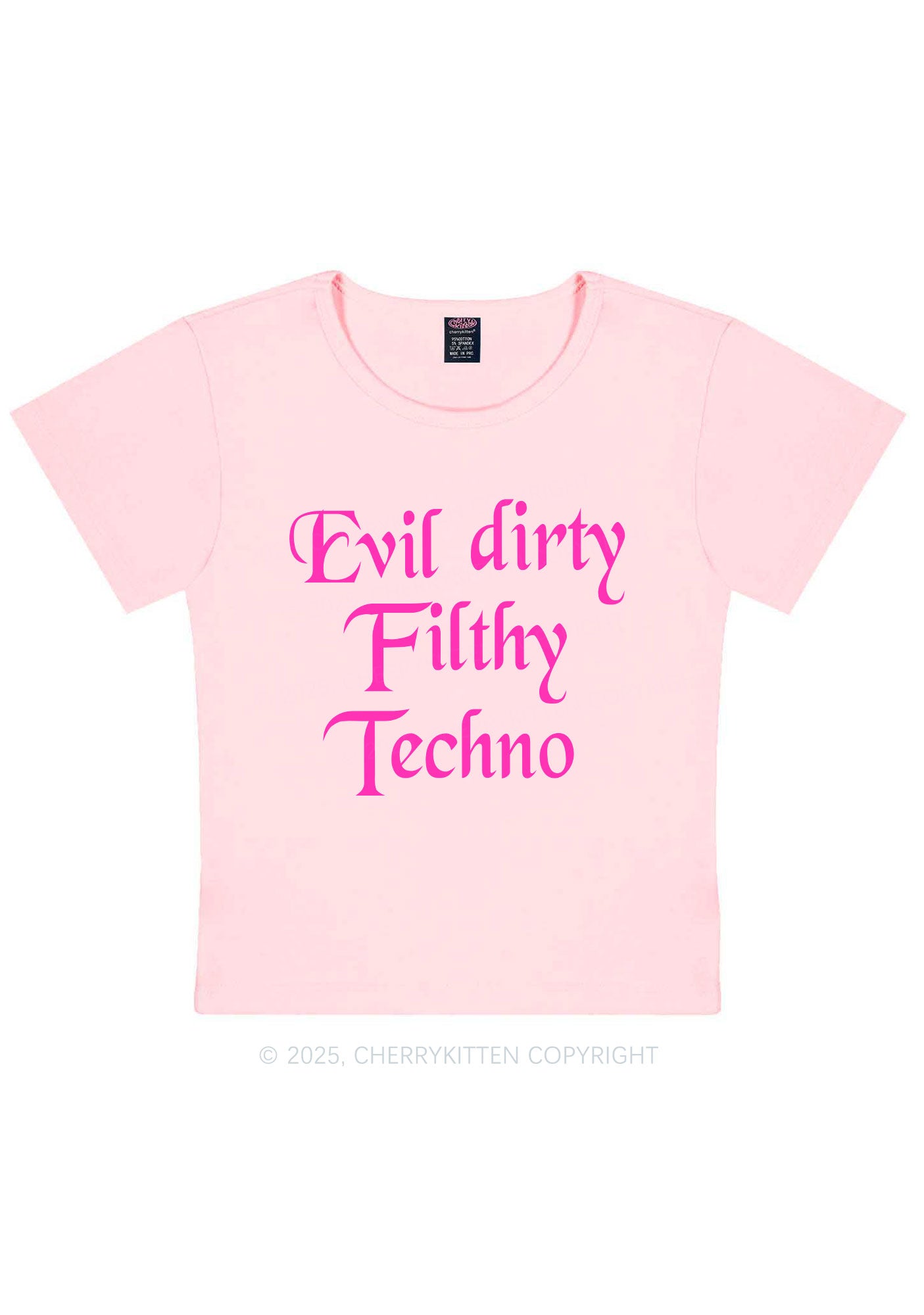Evil Dirty Filthy Techno Y2K Baby Tee Cherrykitten
