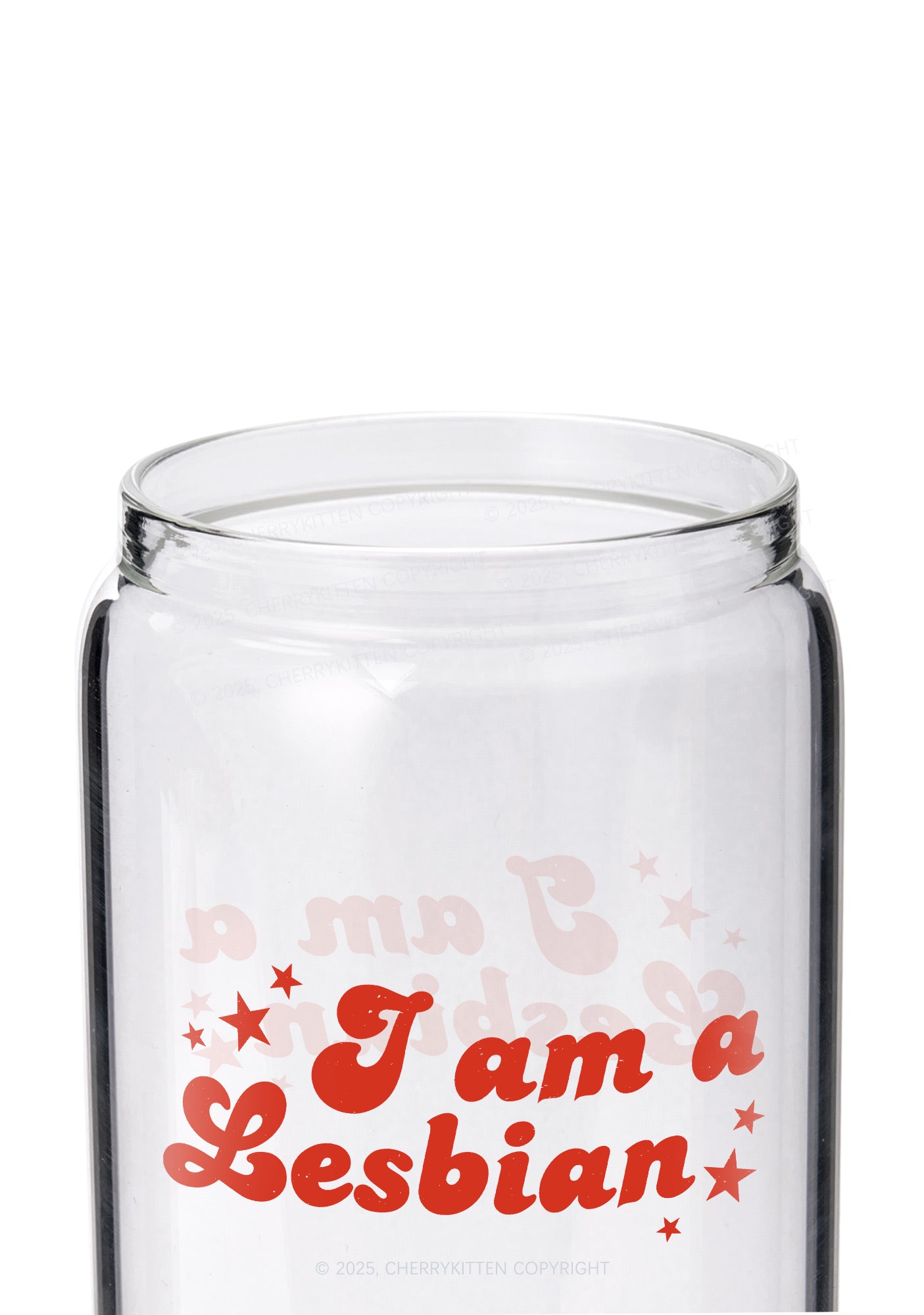 I'm Lesbian Pride Y2K Printed Glass Cup Cherrykitten