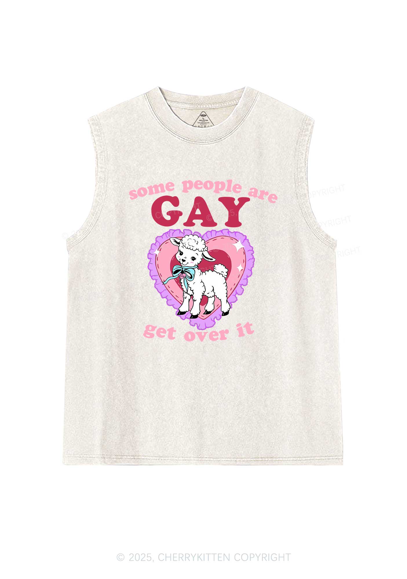 Some People Are Gay Pride Y2K Washed Muscle Tank Cherrykitten