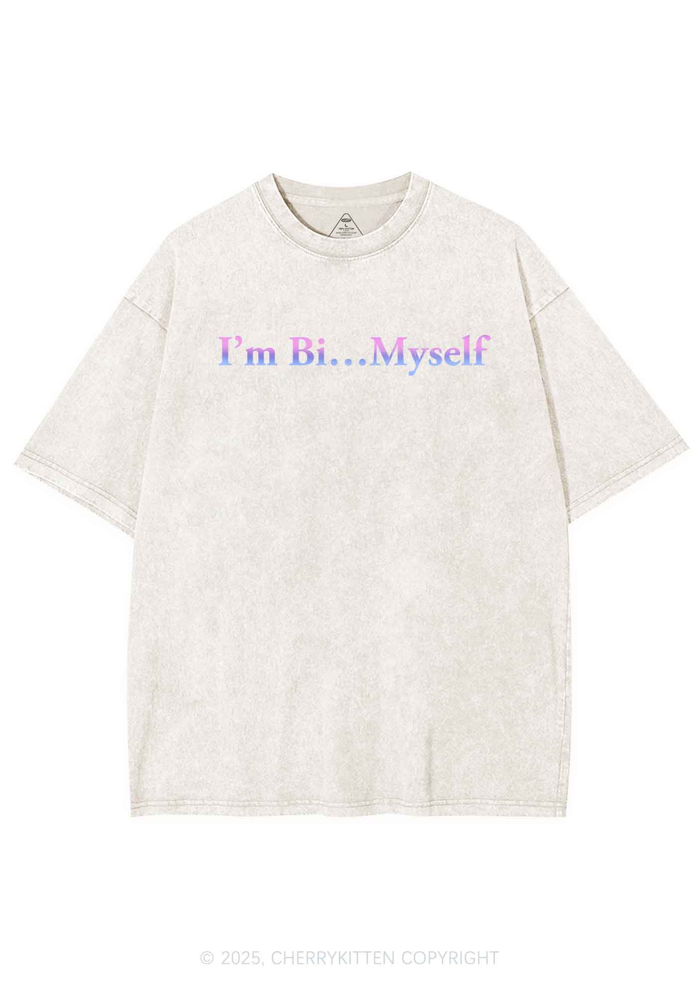 Im Bi Myself Pride Y2K Shirts Washed Tee Cherrykitten
