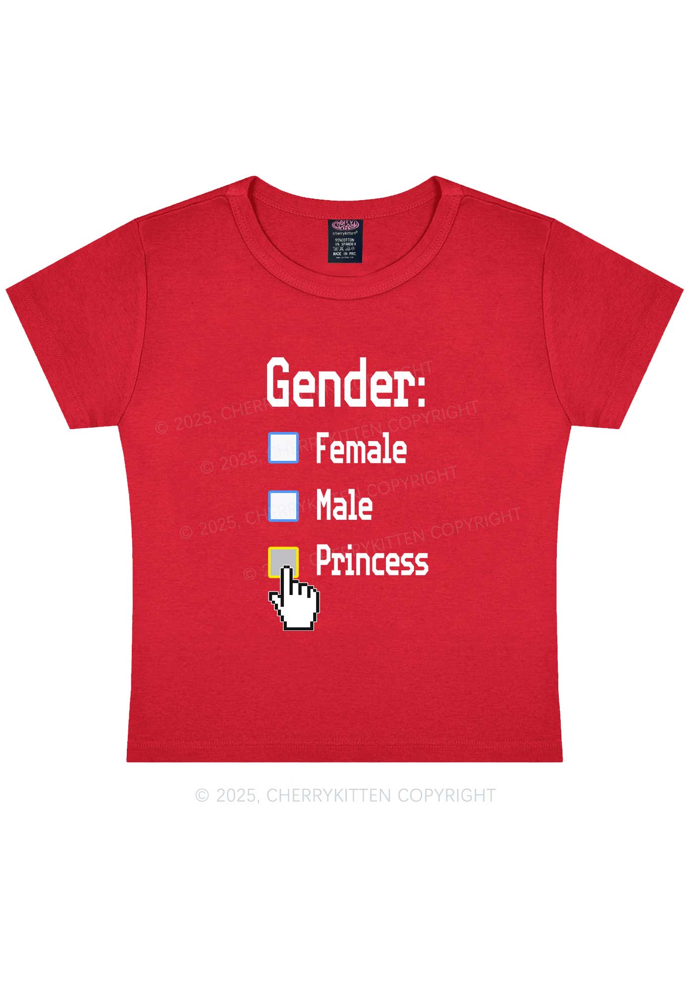 Gender Princess Pride Y2K Baby Tee Cherrykitten