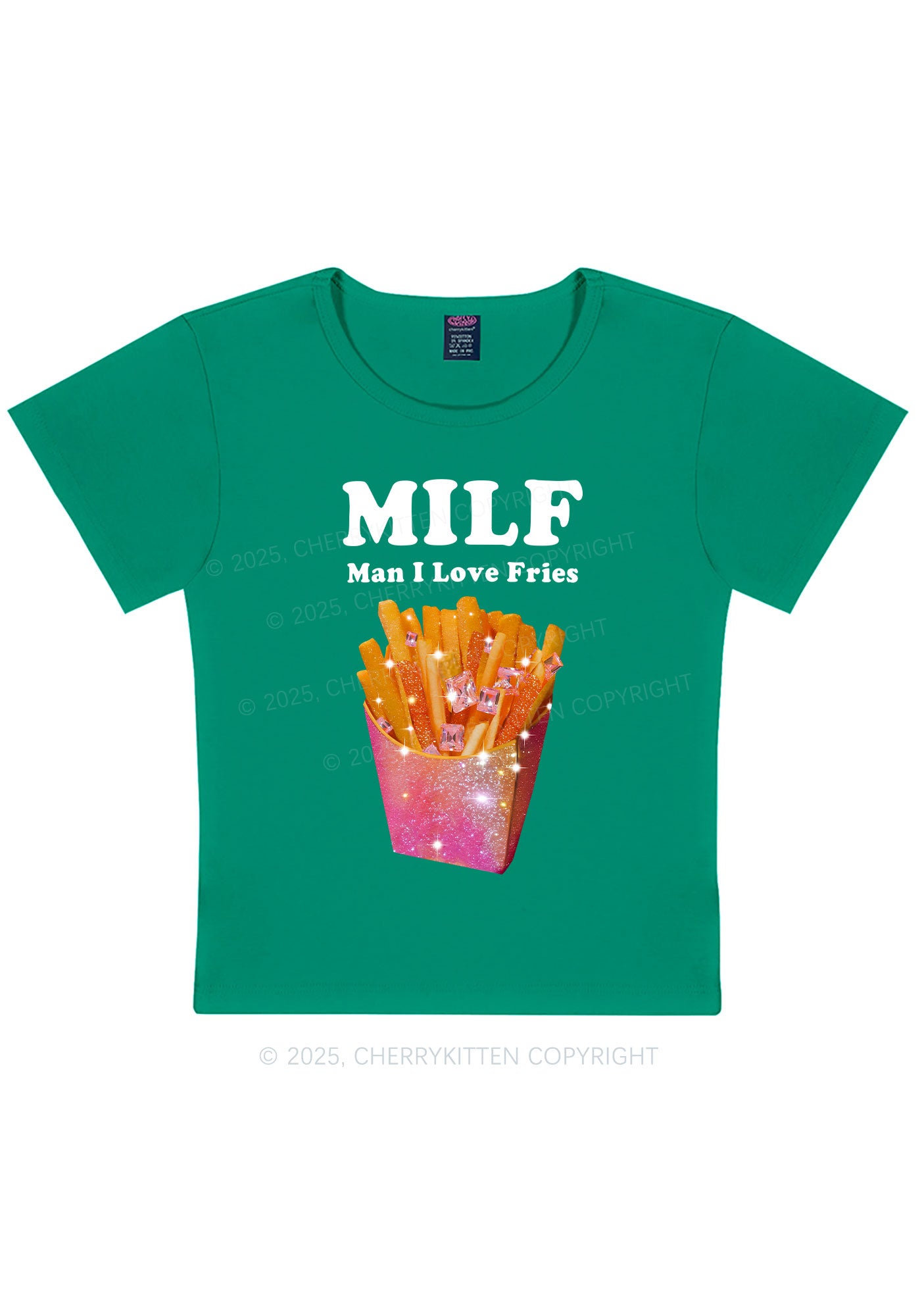 Man I Love Fries Y2K Baby Tee Cherrykitten
