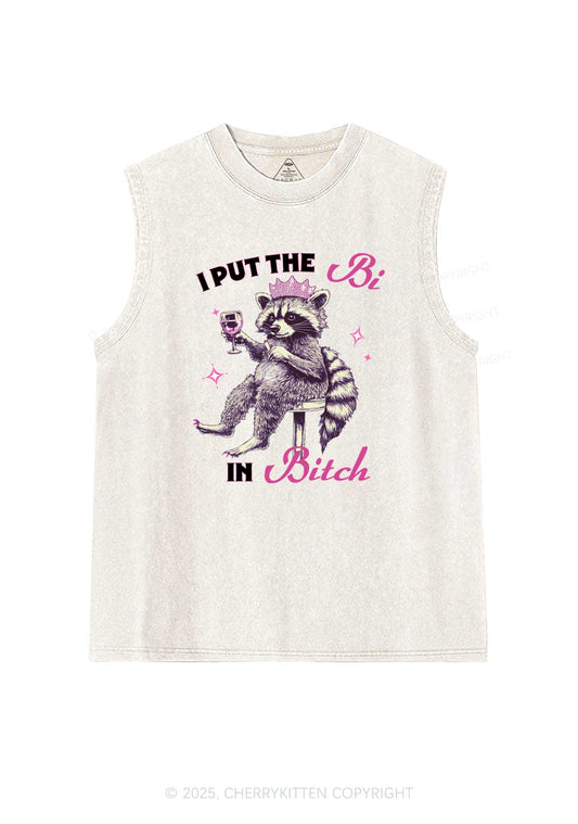 Bi Bxxch Raccoon Pride Y2K Washed Muscle Tank Cherrykitten