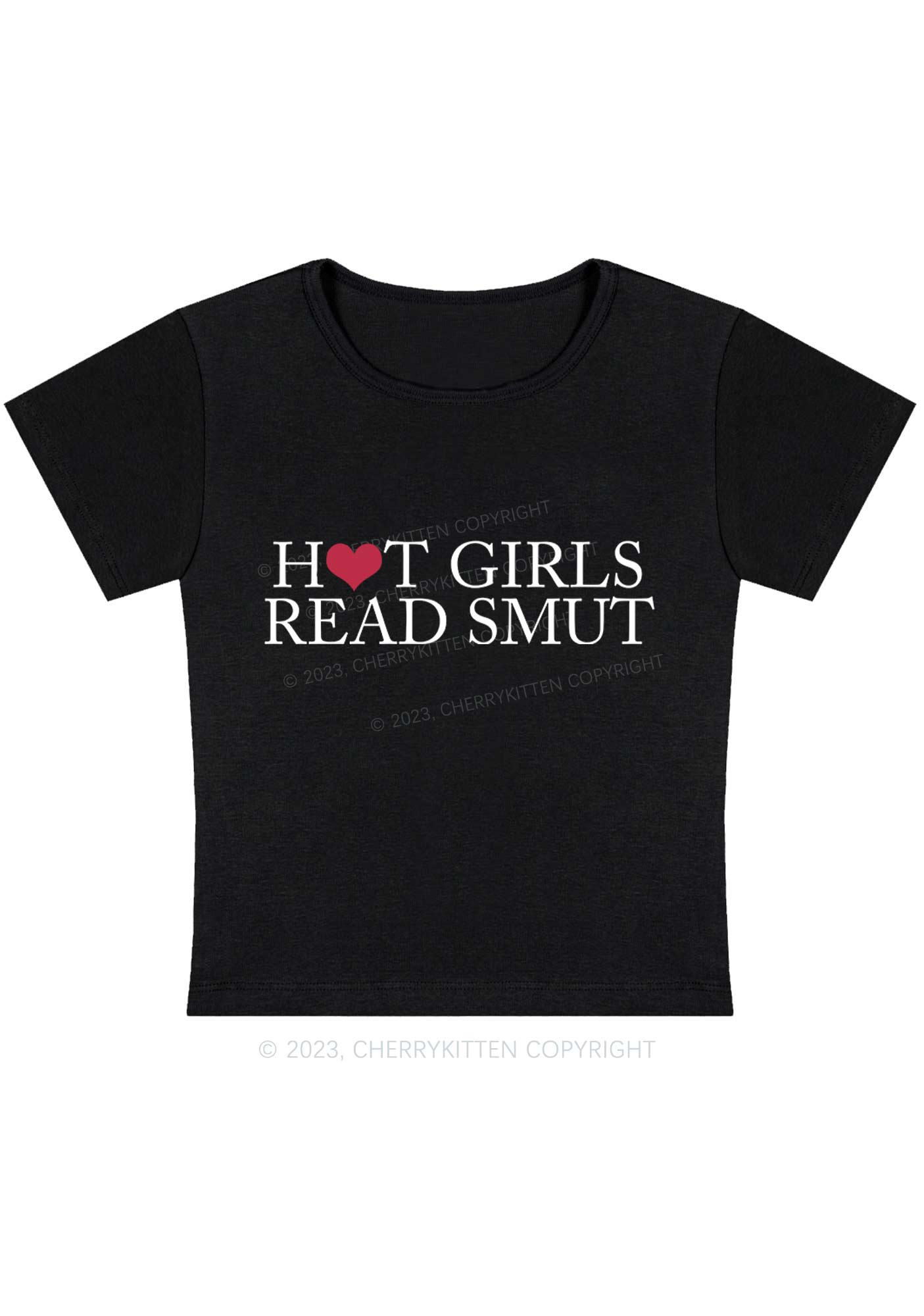 Hot Girls Read Smut Y2K Baby Tee Cherrykitten