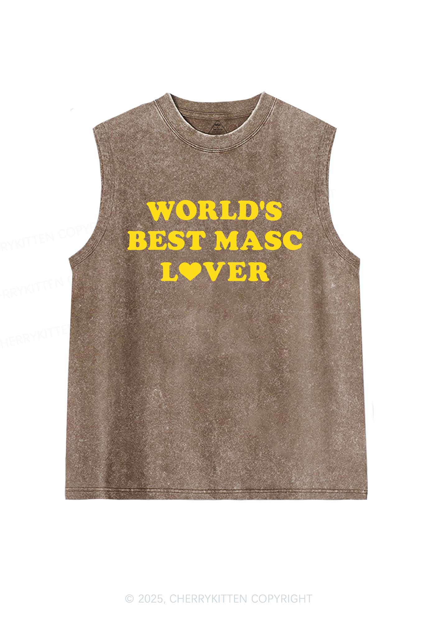 Worlds Best Masc Lover Pride Y2K Washed Muscle Tank Cherrykitten