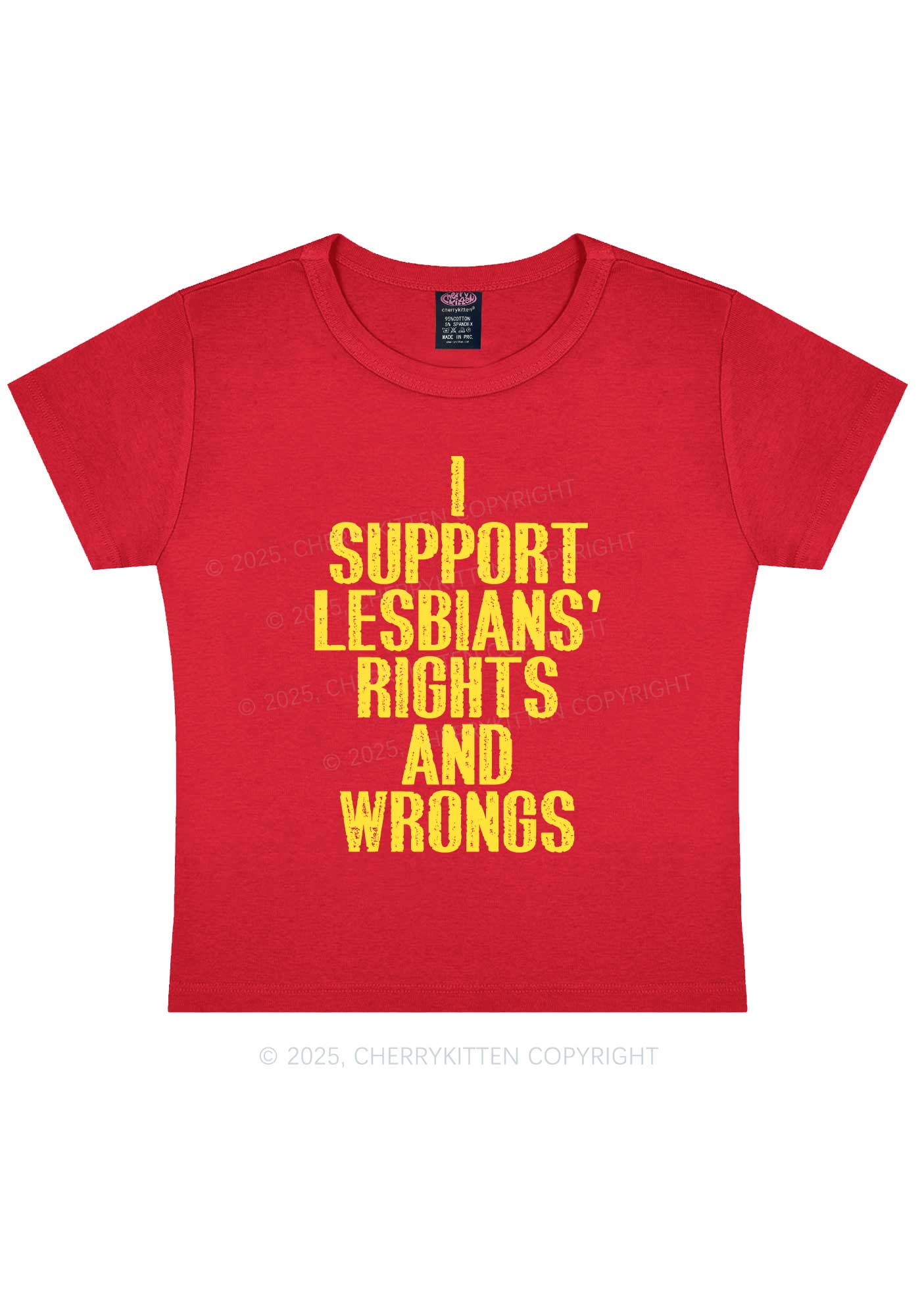 Support Lesbians Rights Pride Y2K Baby Tee Cherrykitten