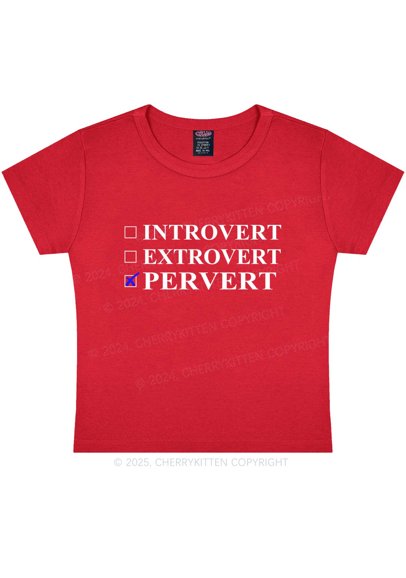 Be Pervert Y2K Baby Tee Cherrykitten