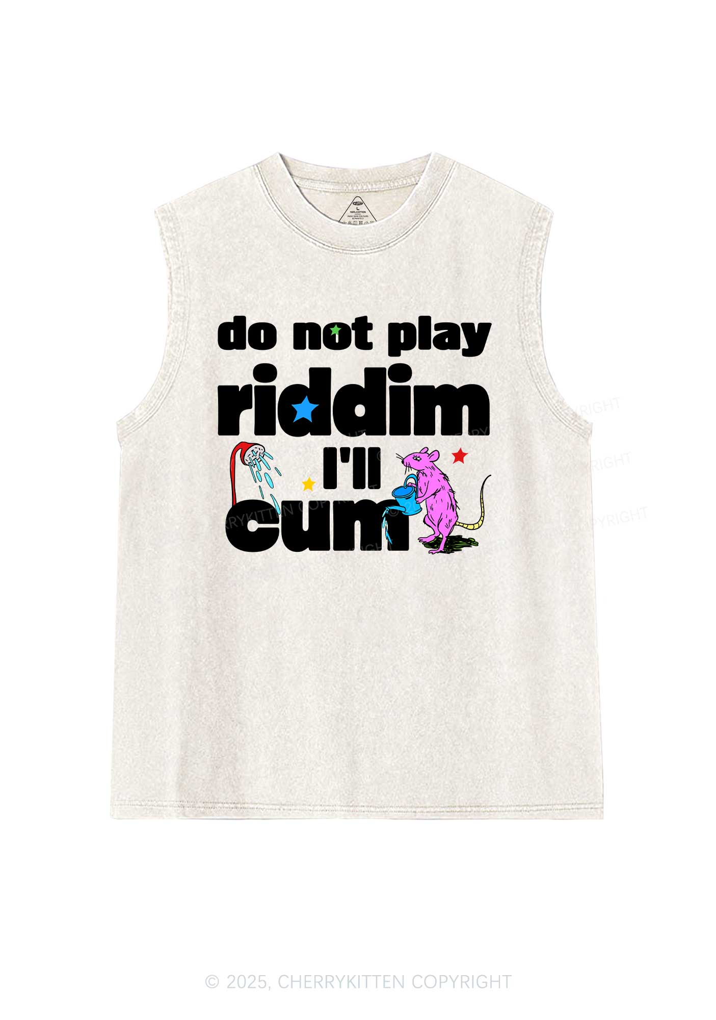 Do Not Play Riddim Y2K Washed Muscle Tank Cherrykitten