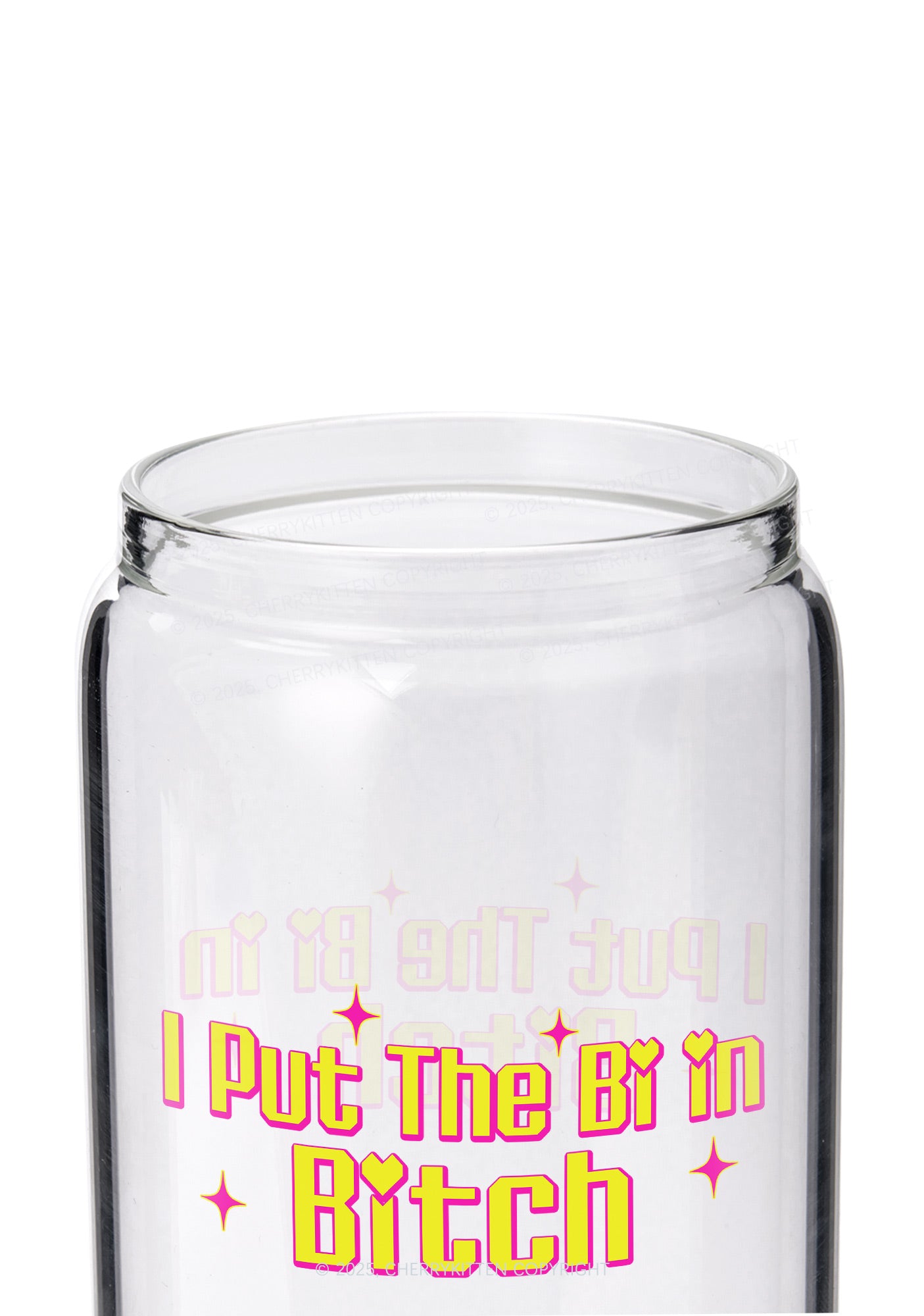 Put The Bi In Bxxch Pride Y2K Printed Glass Cup Cherrykitten
