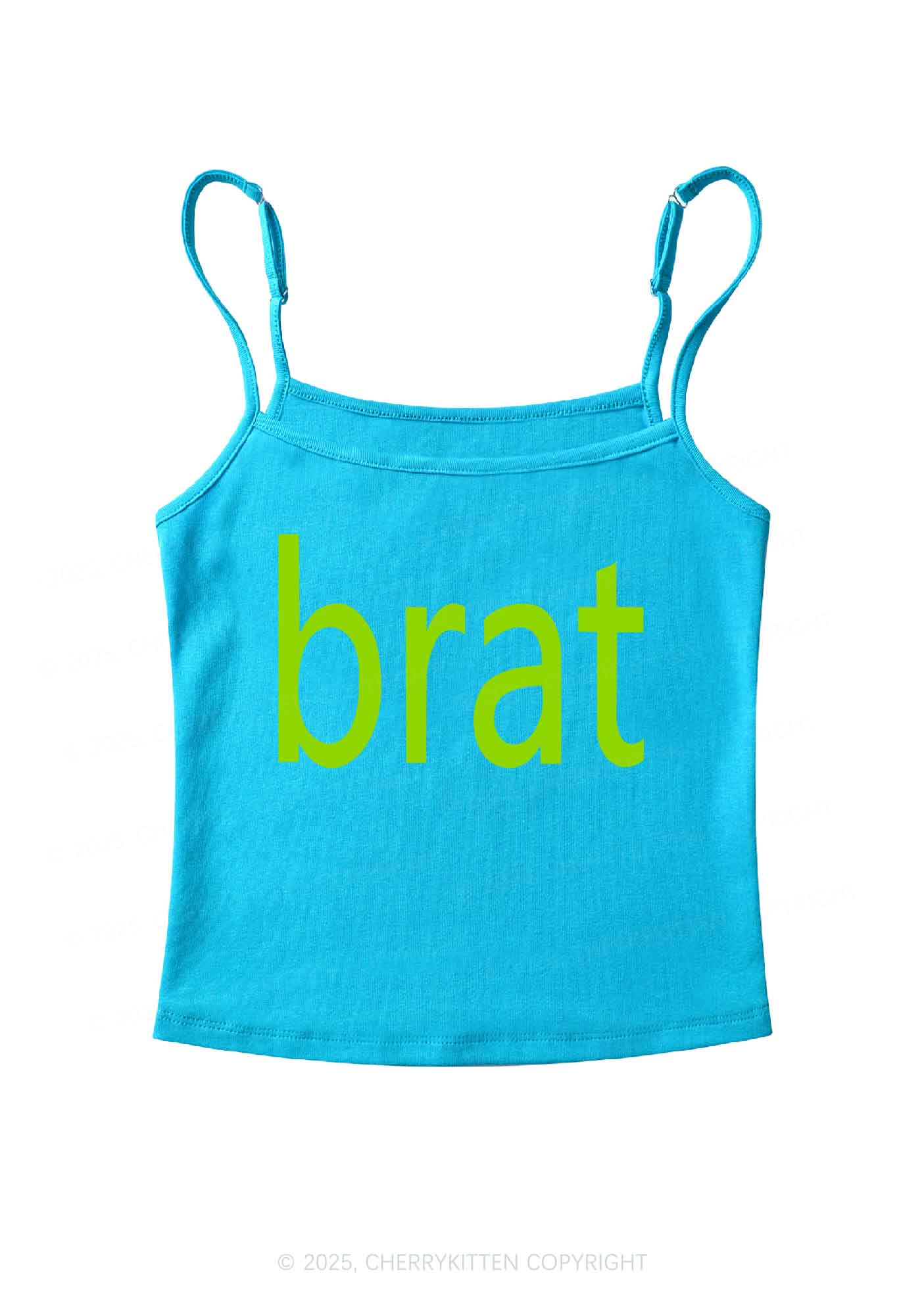 Green Brat Y2K Spaghetti Strap Cami Cherrykitten
