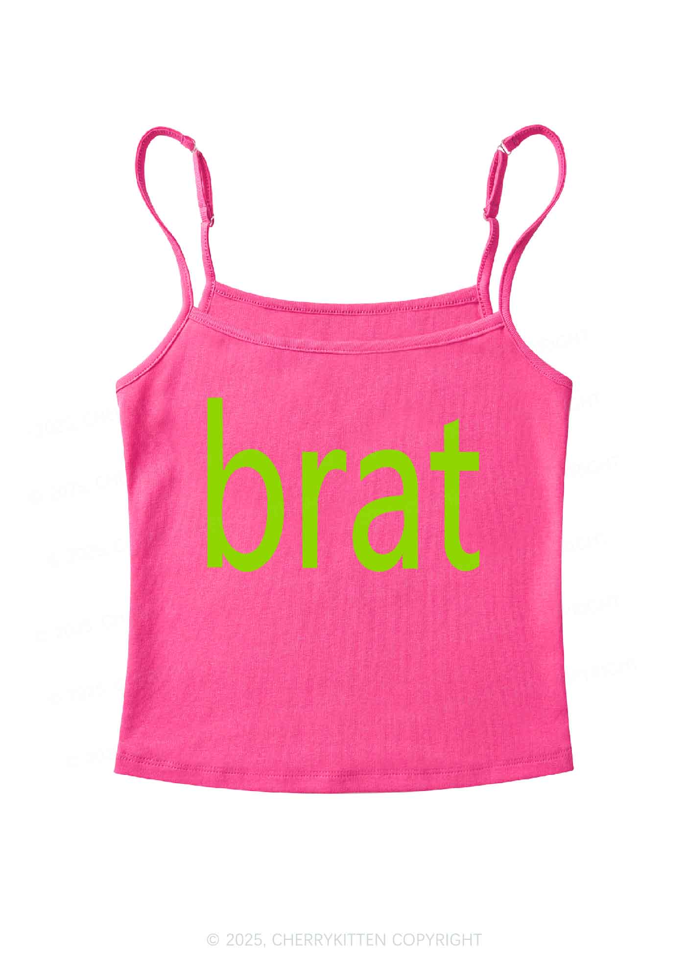 Green Brat Y2K Spaghetti Strap Cami Cherrykitten