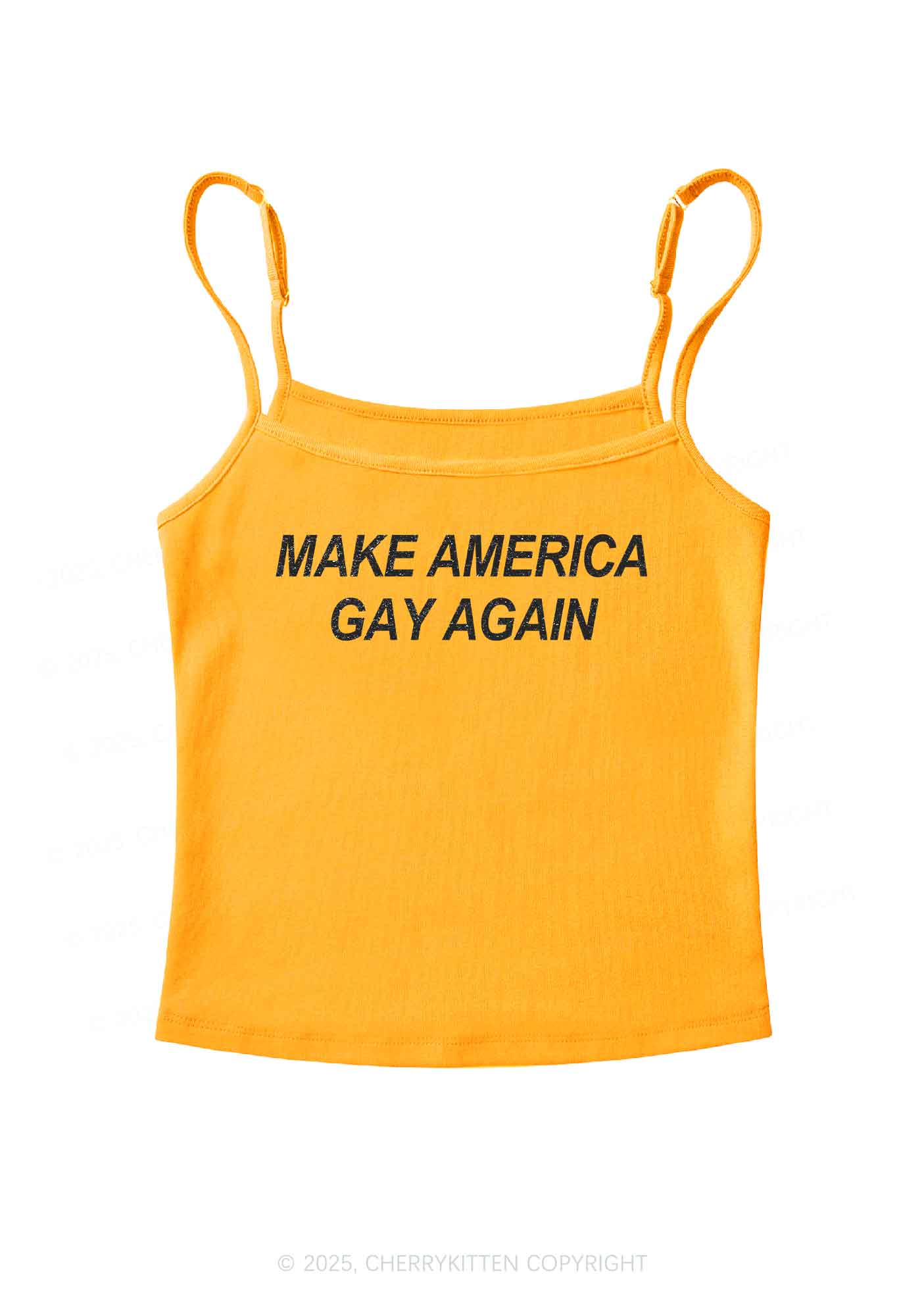 Make America Gay Again Pride Y2K Spaghetti Strap Cami Cherrykitten