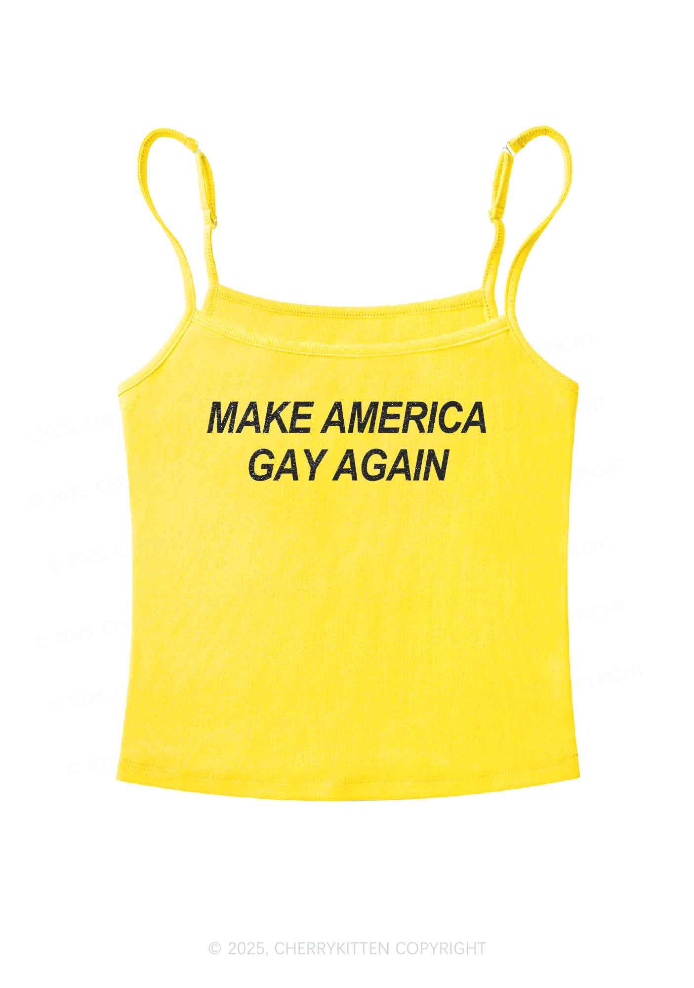 Make America Gay Again Pride Y2K Spaghetti Strap Cami Cherrykitten
