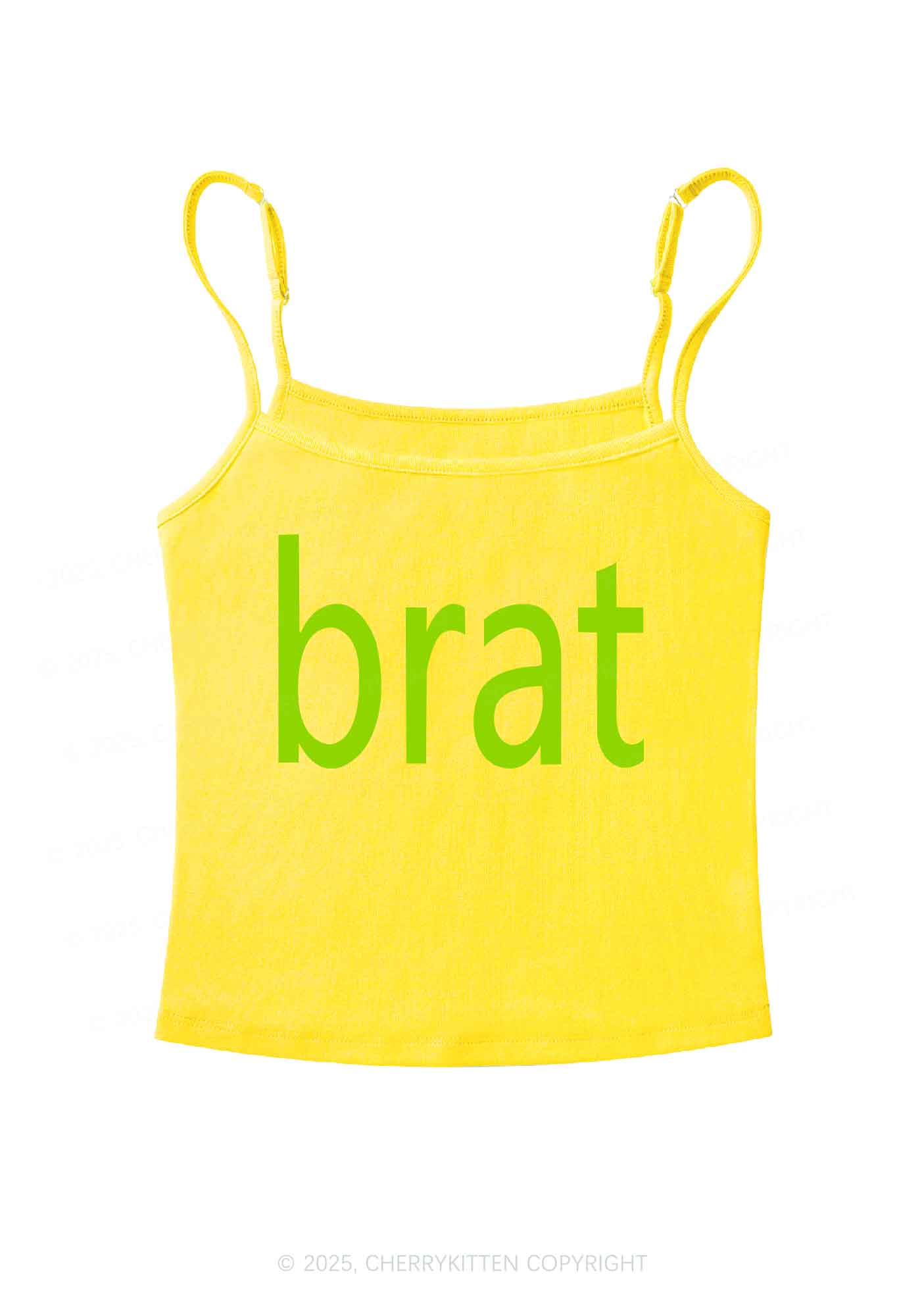 Green Brat Y2K Spaghetti Strap Cami Cherrykitten