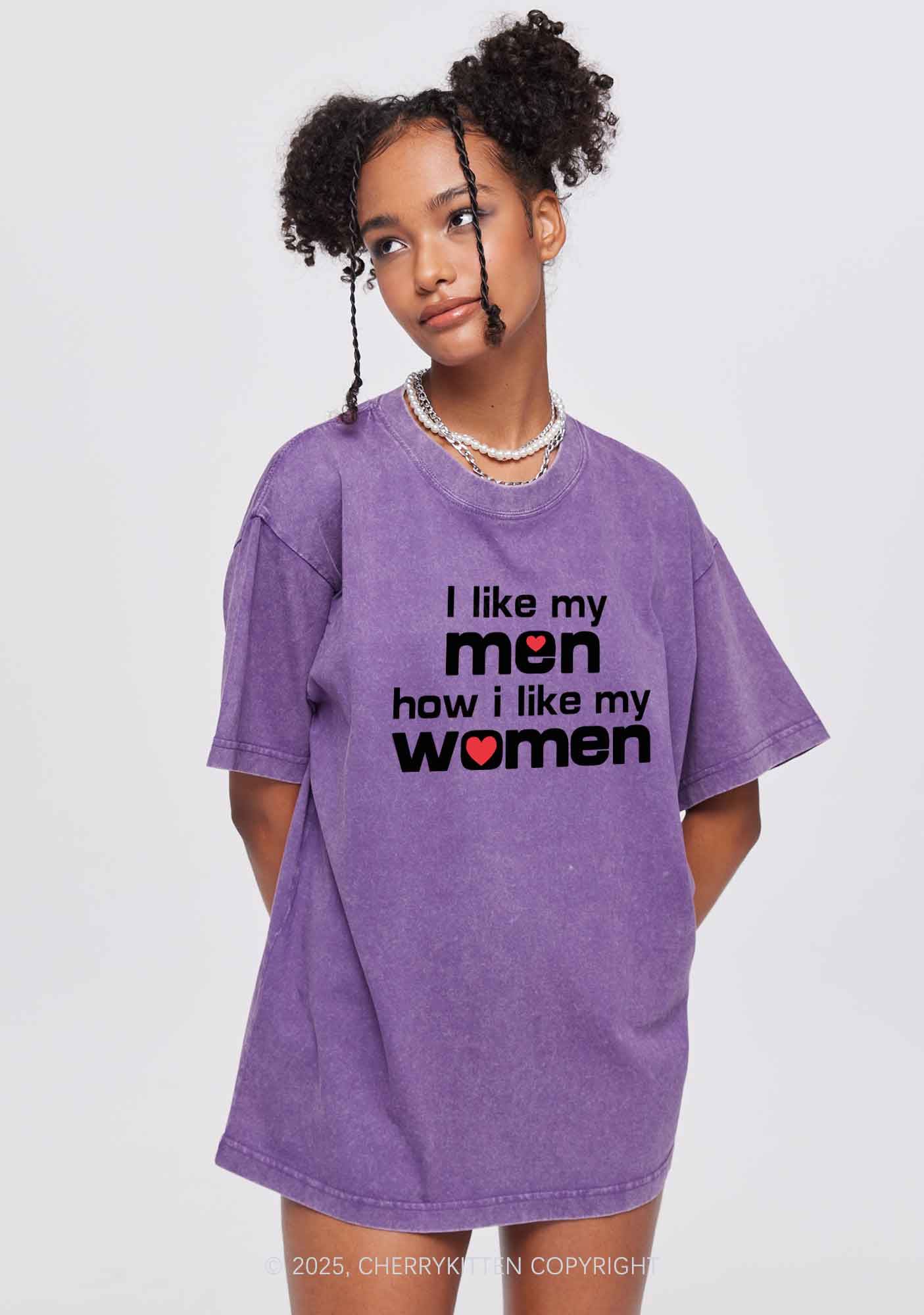 I Like My Men Pride Y2K Shirts Washed Tee Cherrykitten