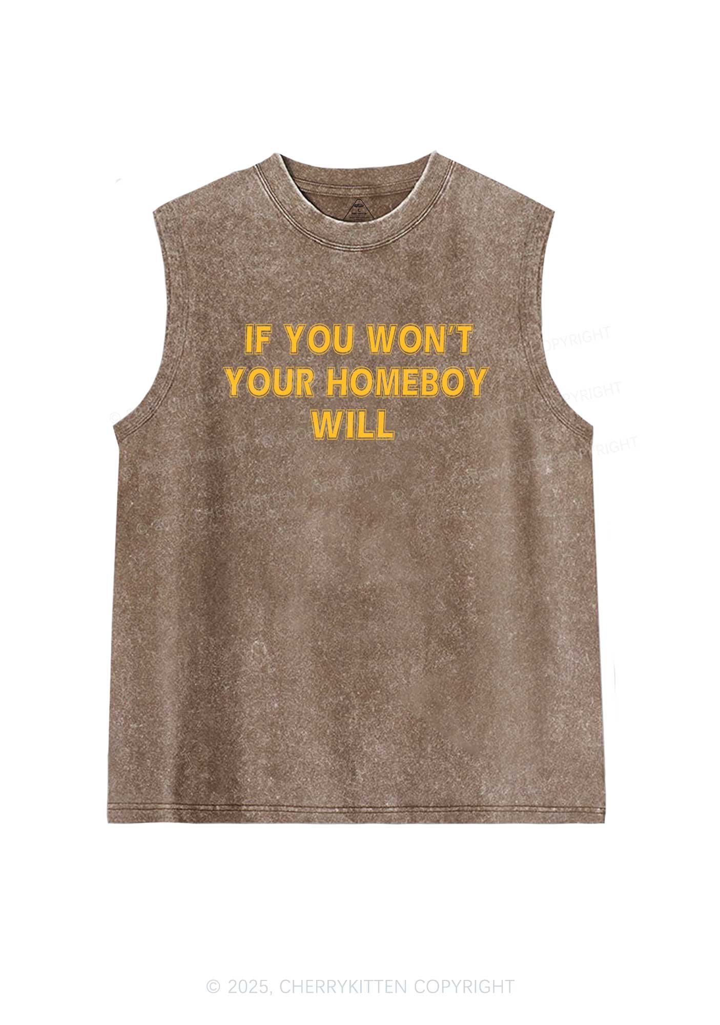 Your Homeboy Will Y2K Washed Tank Cherrykitten