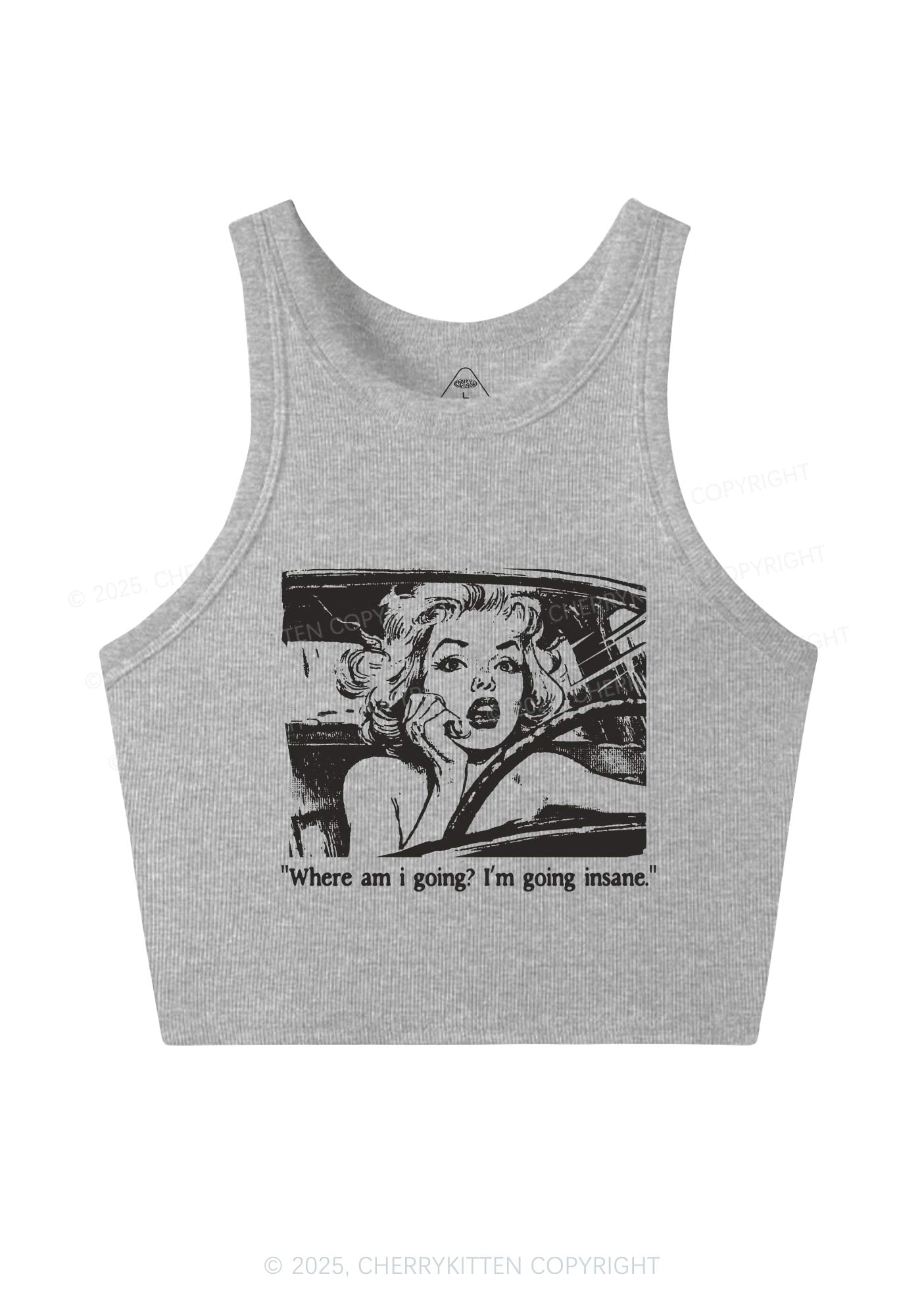 Woman Going Insane Y2K Crop Tank Top Cherrykitten