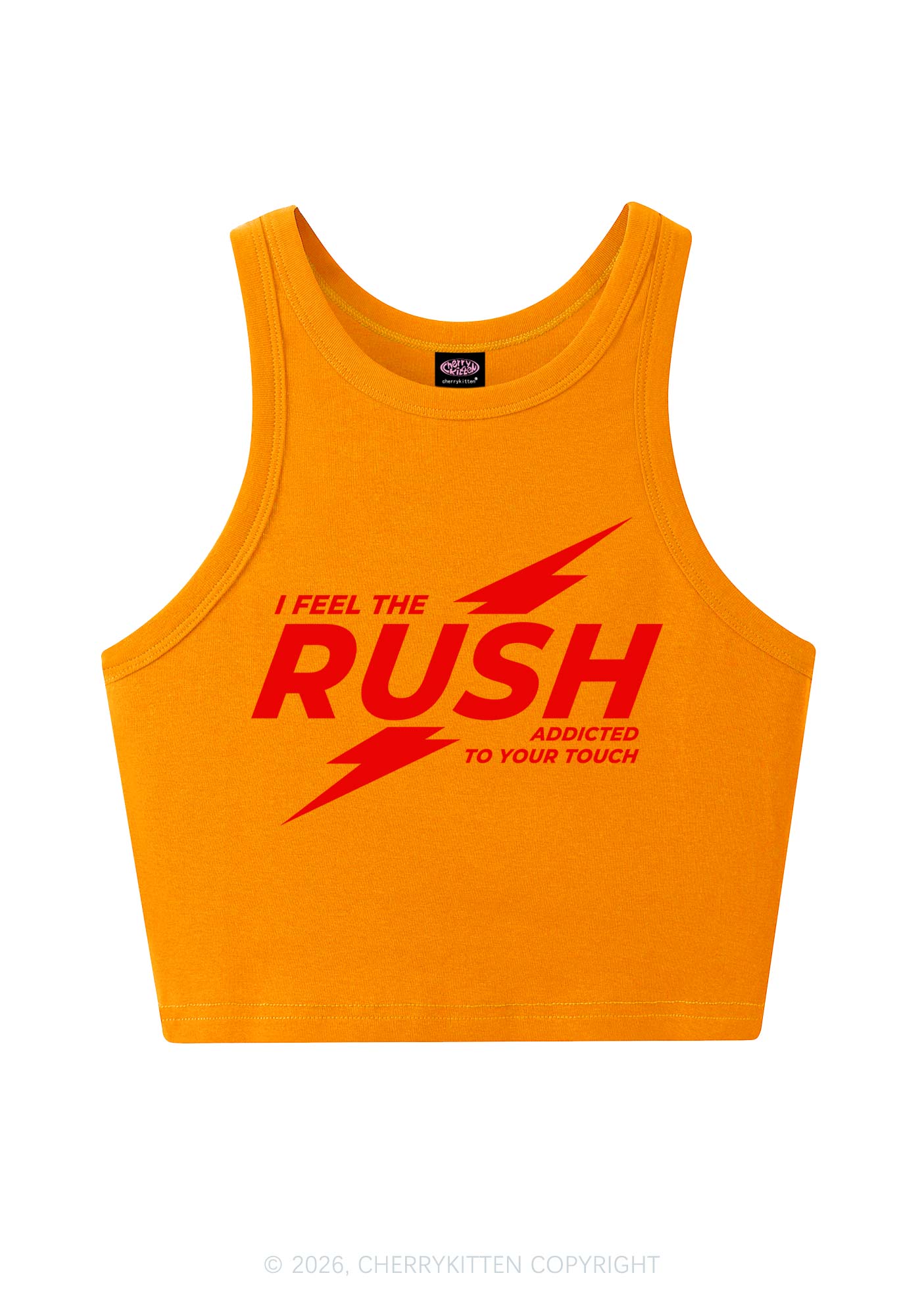 I Feel The Rush Y2K Crop Tank Top Cherrykitten