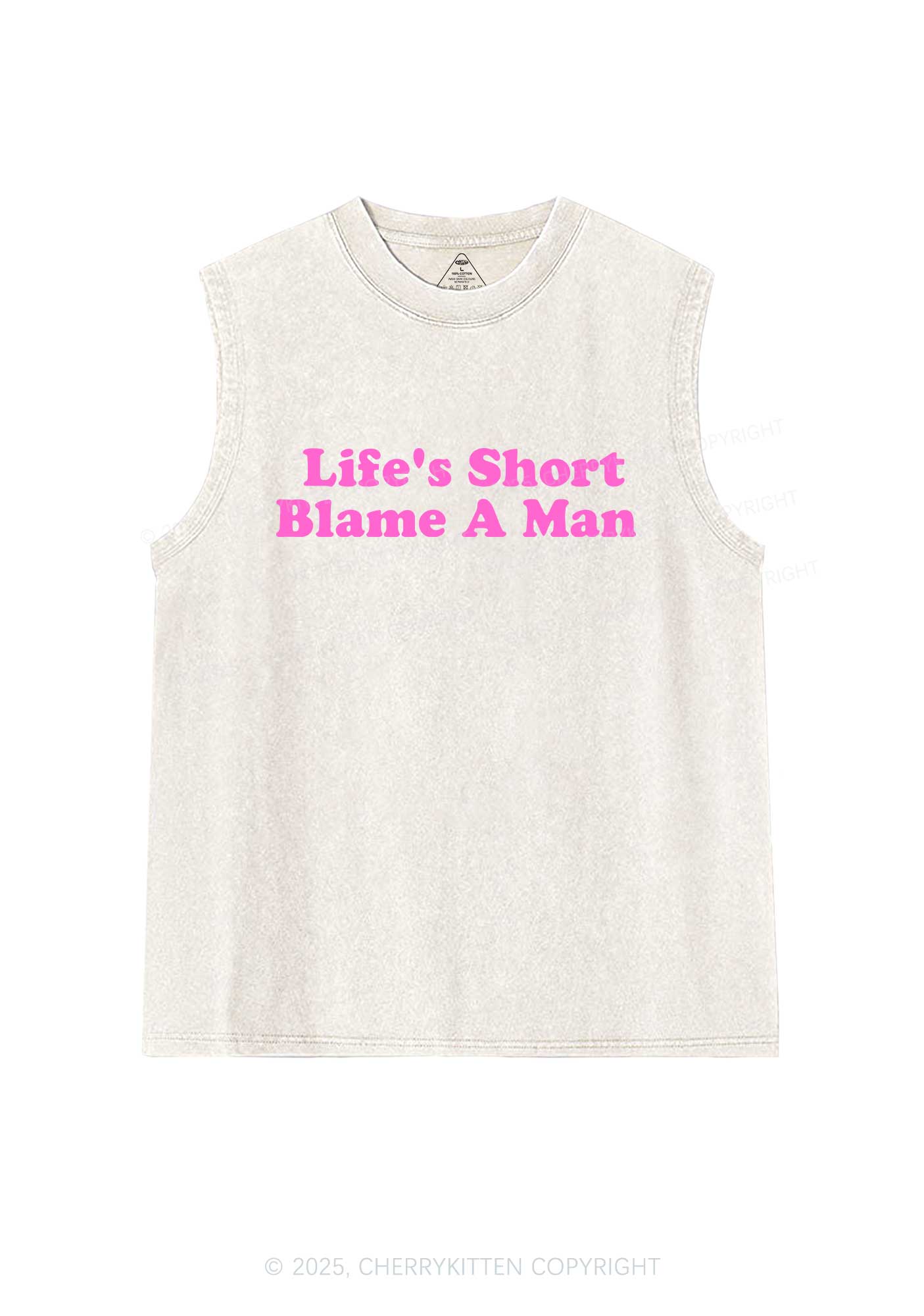 Blame A Man Y2K Washed Muscle Tank Cherrykitten