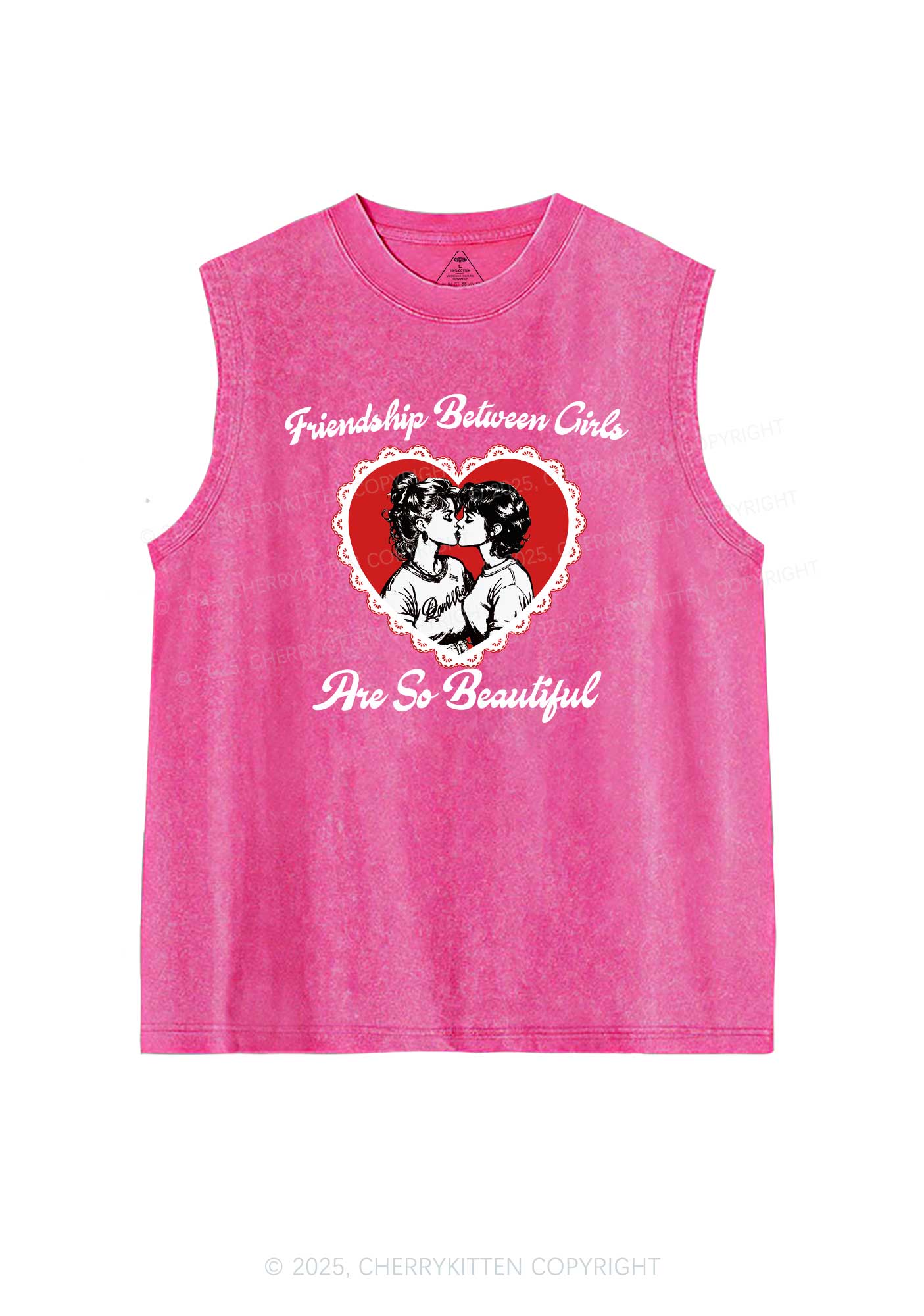 Friendship Between Girls Pride Y2K Washed Muscle Tank Cherrykitten