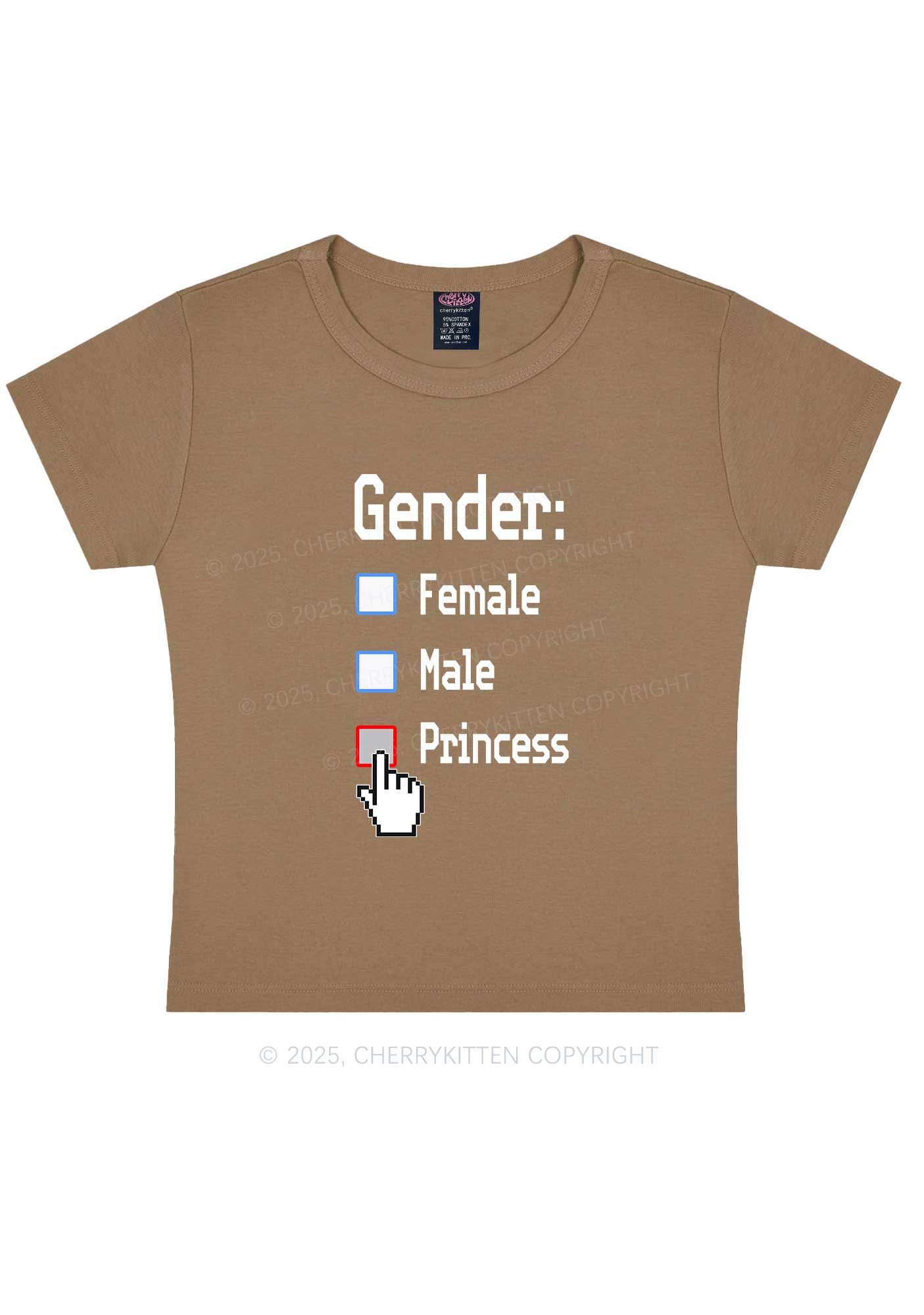 Gender Princess Pride Y2K Baby Tee Cherrykitten