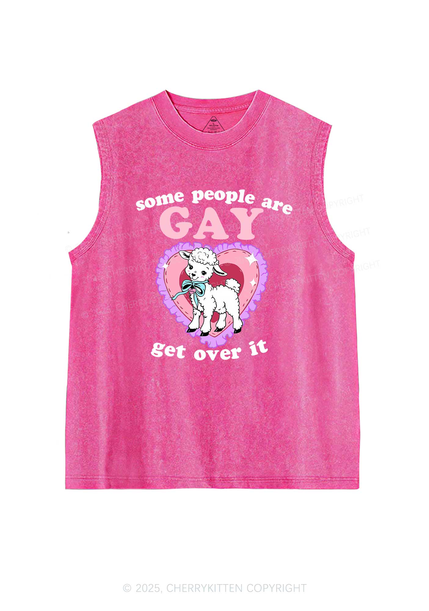Some People Are Gay Pride Y2K Washed Muscle Tank Cherrykitten