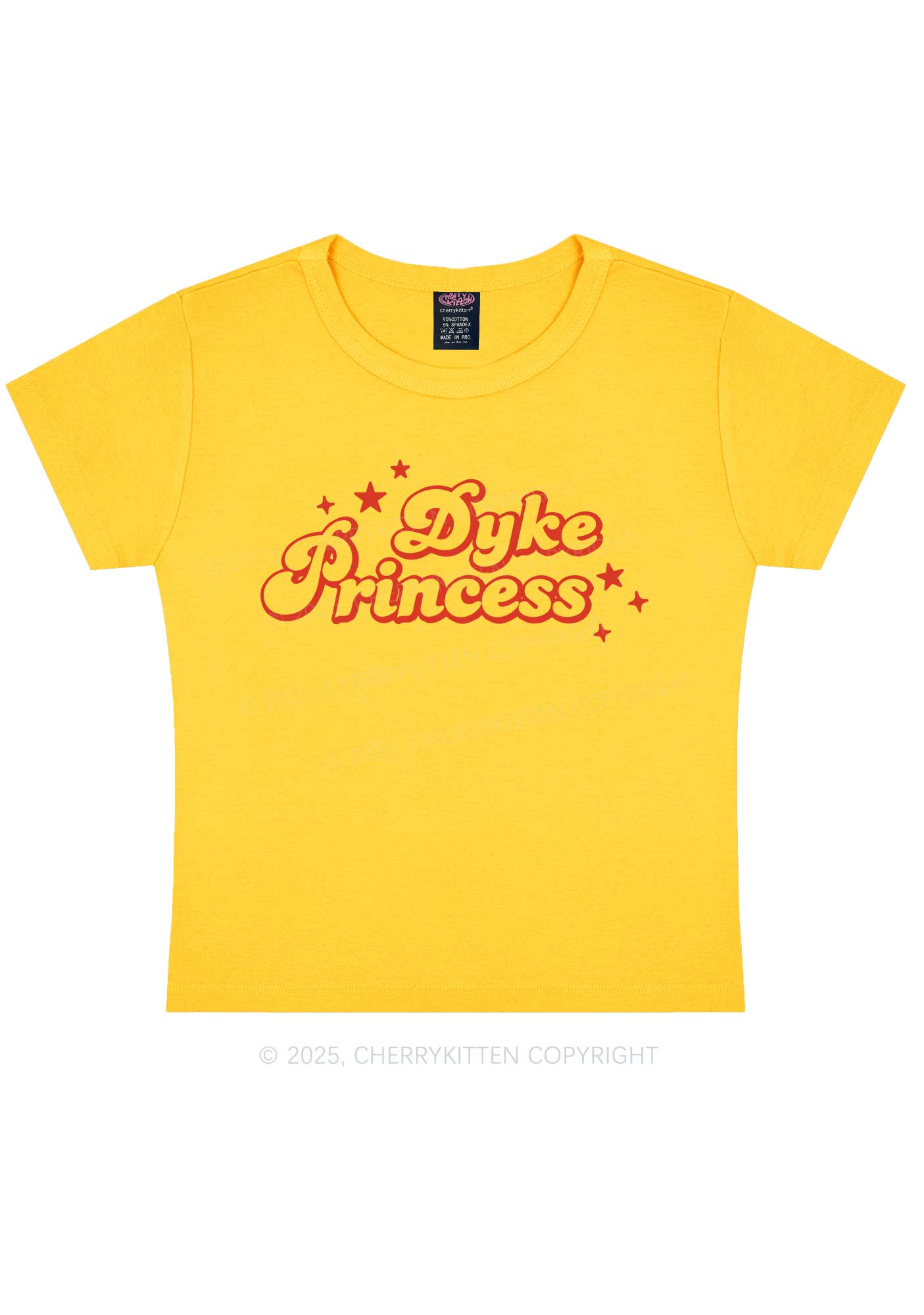 Dyke Princess Pride Y2K Baby Tee Cherrykitten
