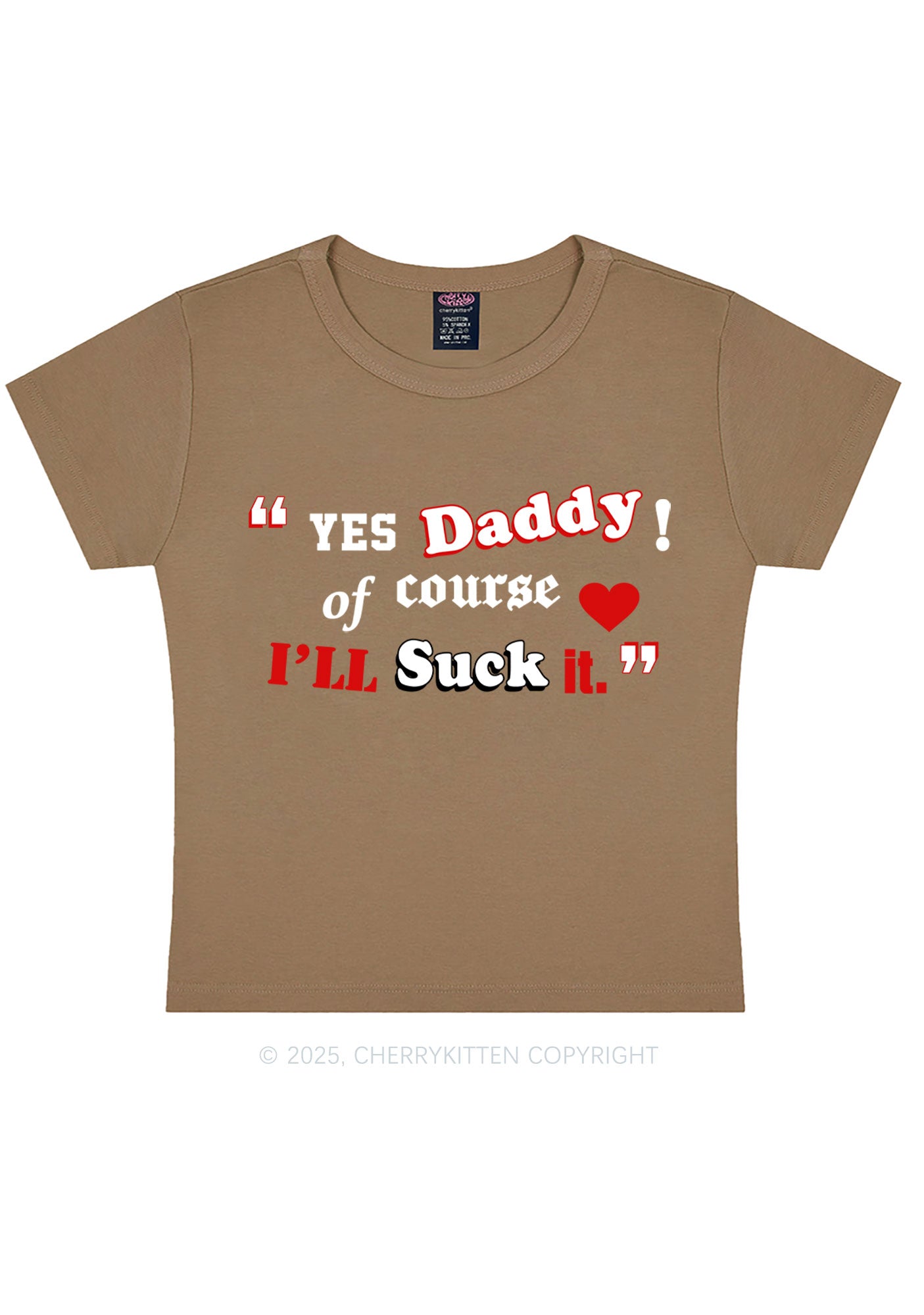 Daddy Suck It Y2K Baby Tee Cherrykitten