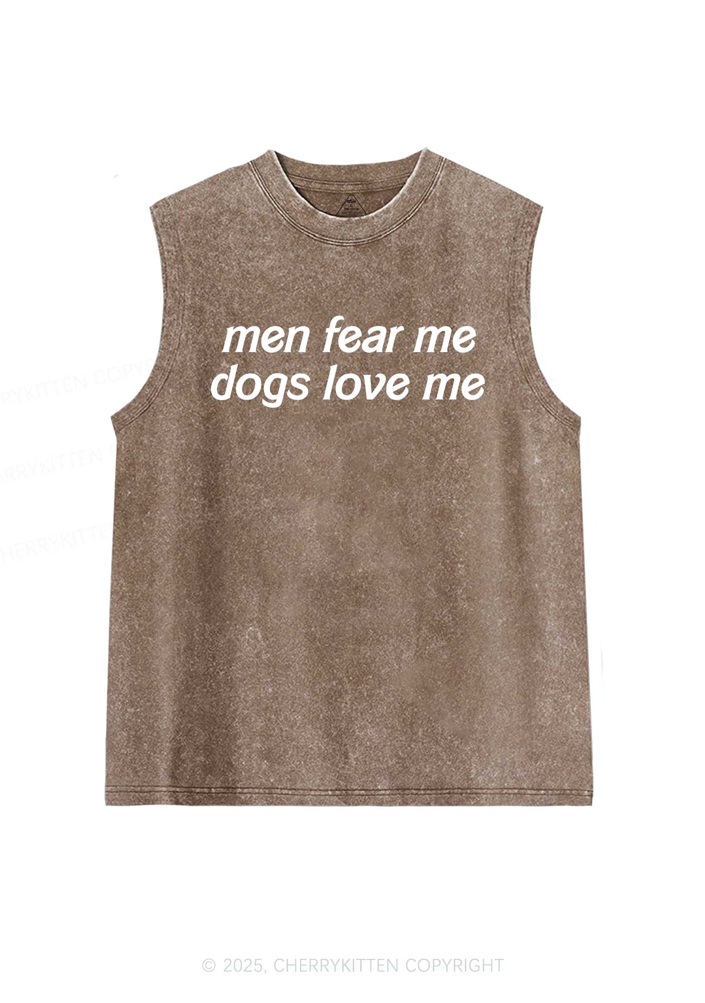 Men Fear Me Y2K Washed Muscle Tank Cherrykitten