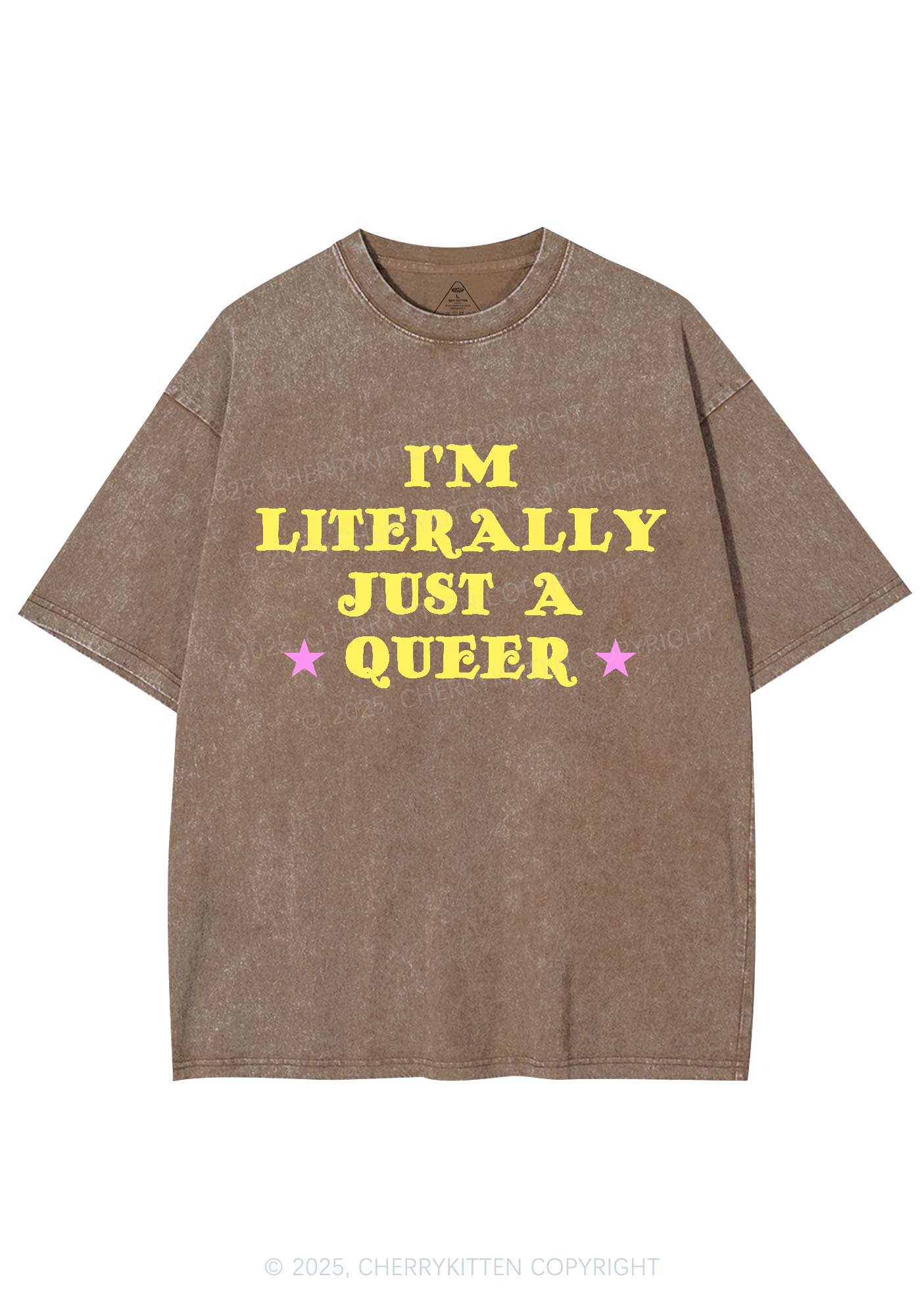 Just A Queer Pride Y2K Shirts Washed Tee Cherrykitten