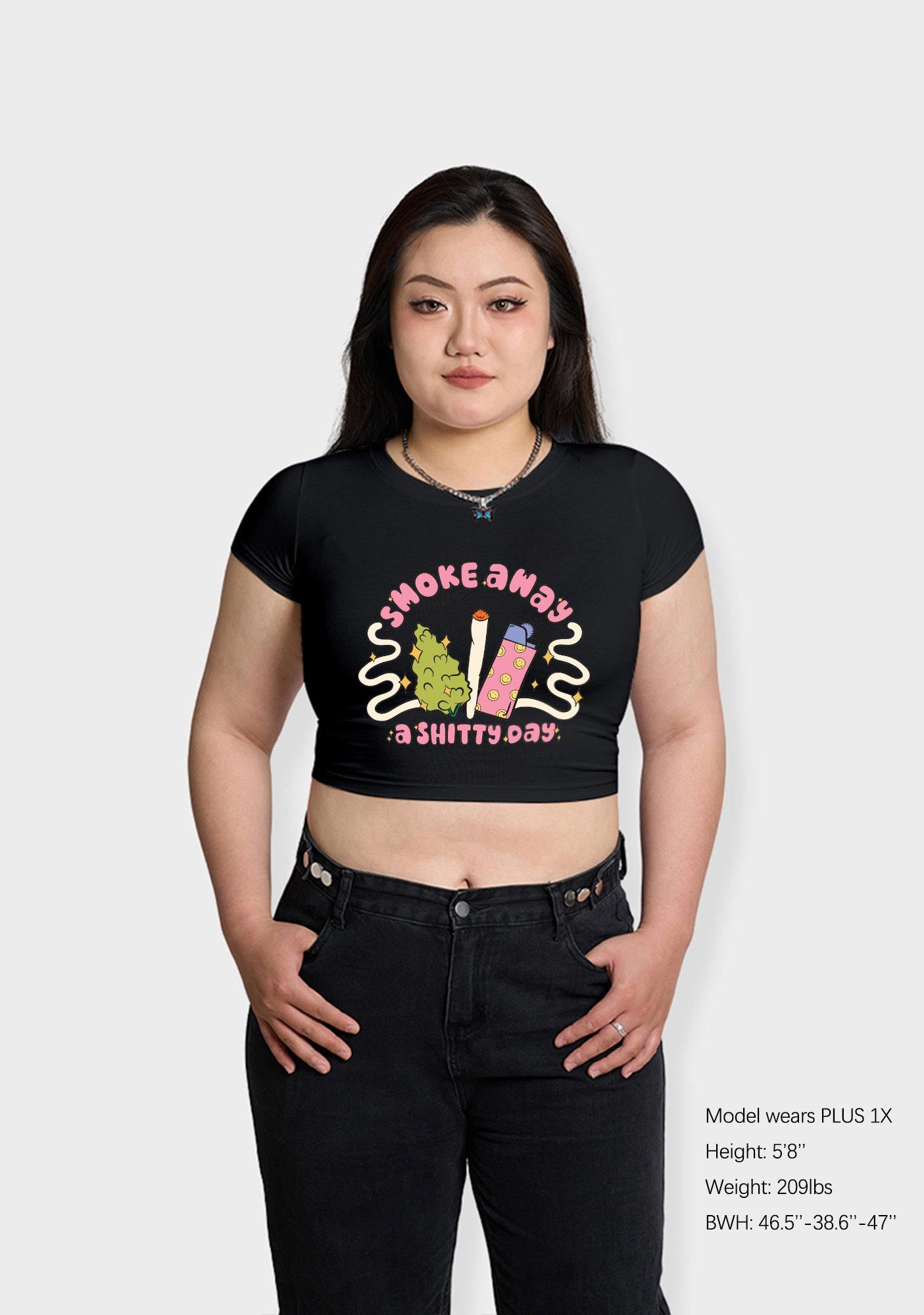Curvy Smoke Away A Shixxy Day Baby Tee