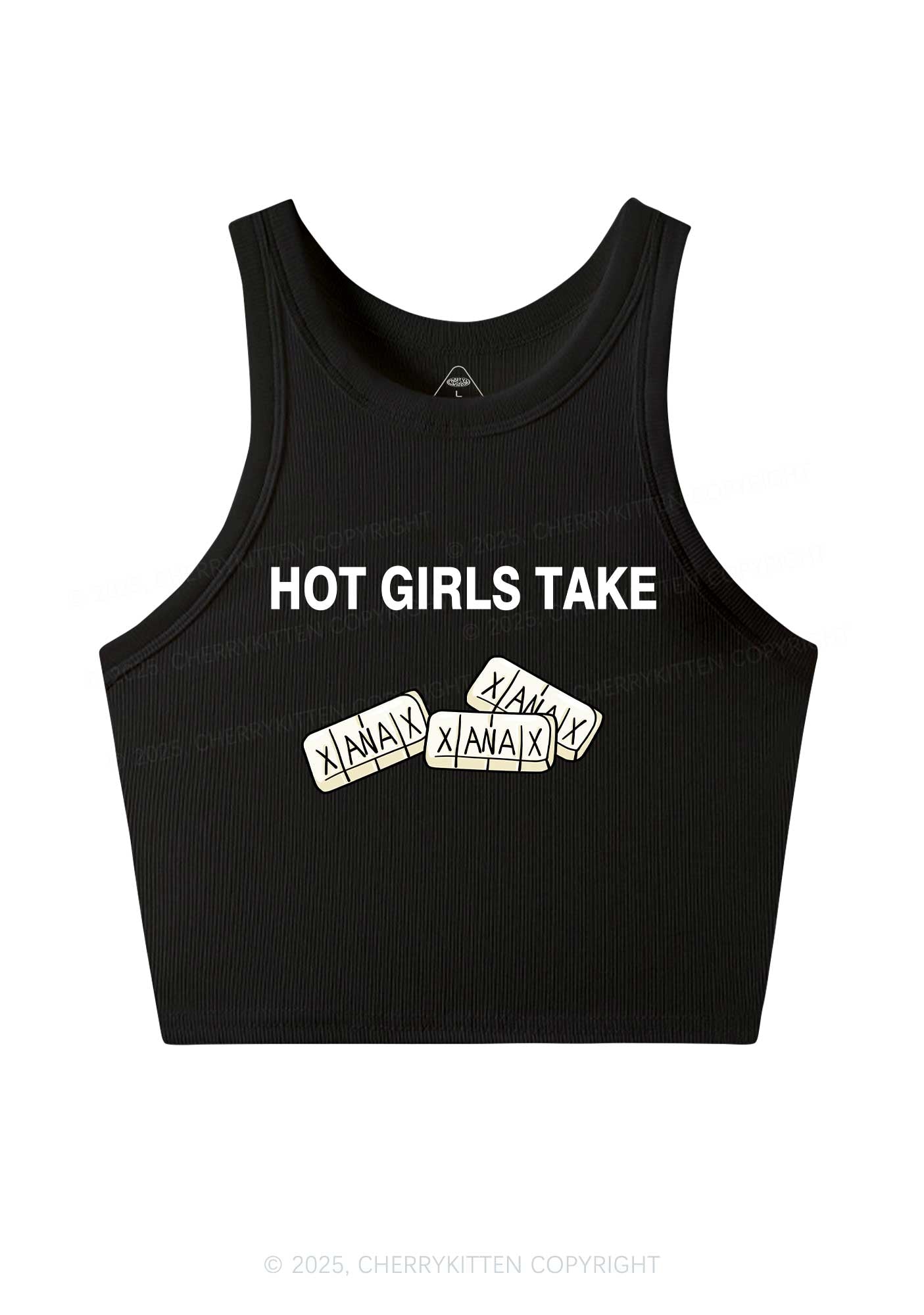 Hot Girls Take Xanax Y2K Crop Tank Top Cherrykitten