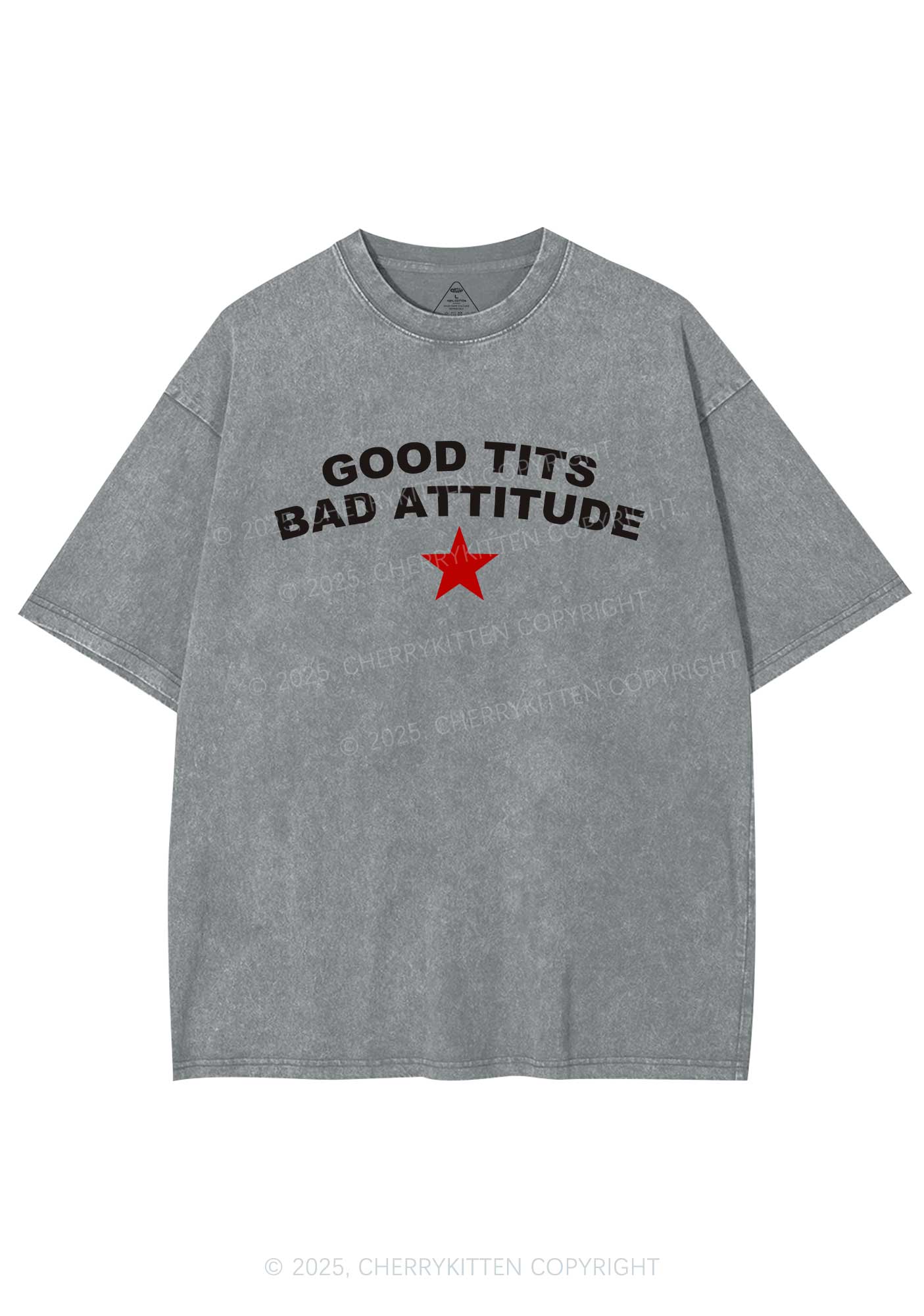 Bad Attitude Y2K Shirts Washed Tee Cherrykitten