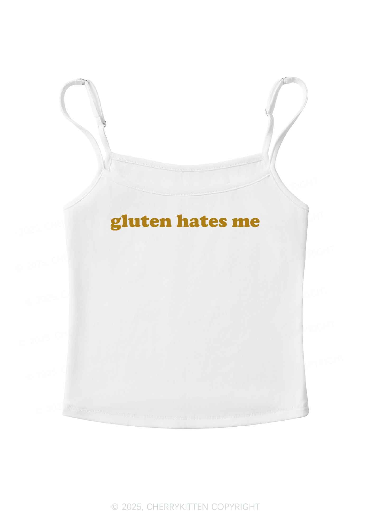 Gluten Hates Me Y2K Spaghetti Strap Cami Cherrykitten