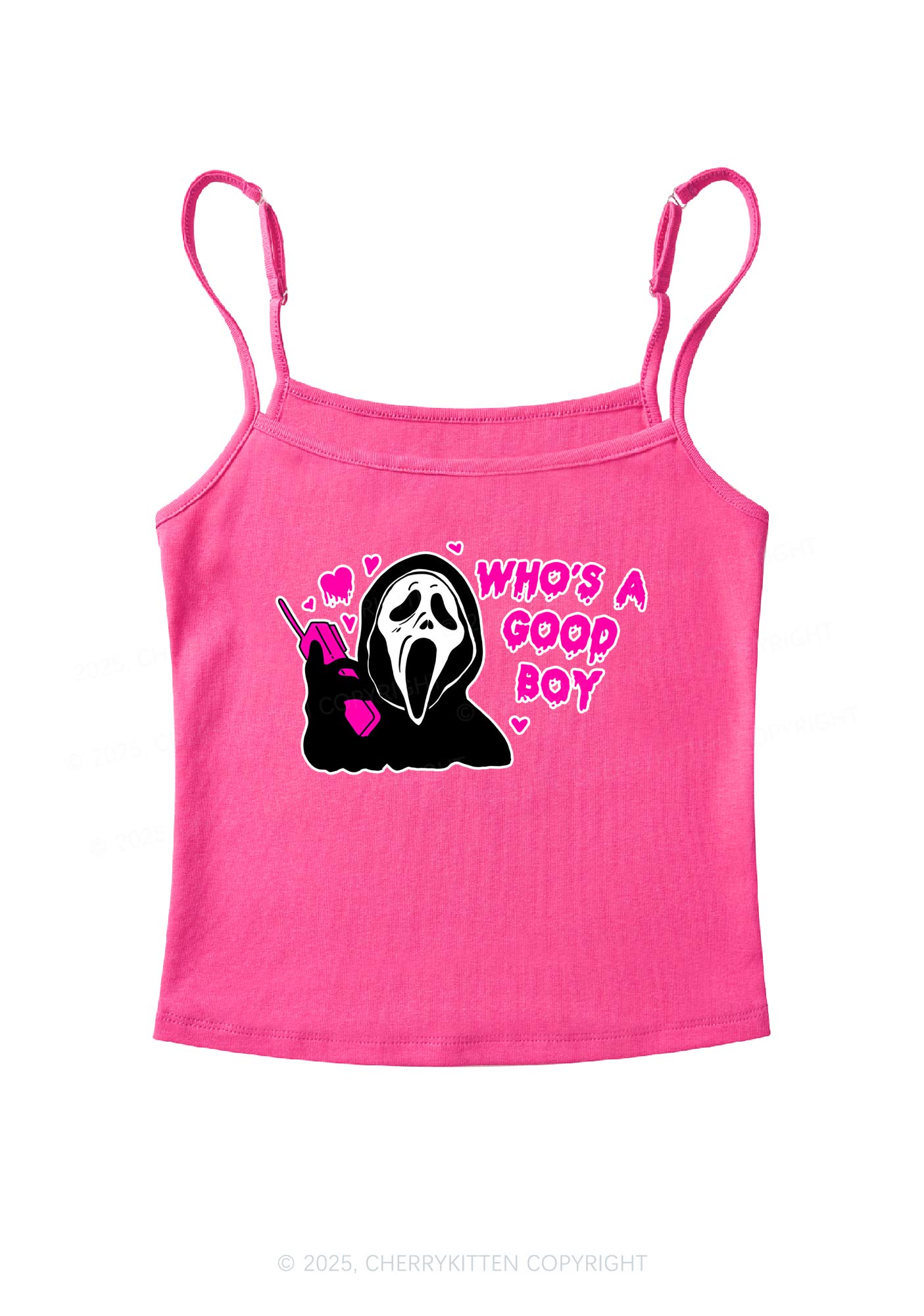 Halloween Whos Good Boy Y2K Spaghetti Strap Cami Cherrykitten