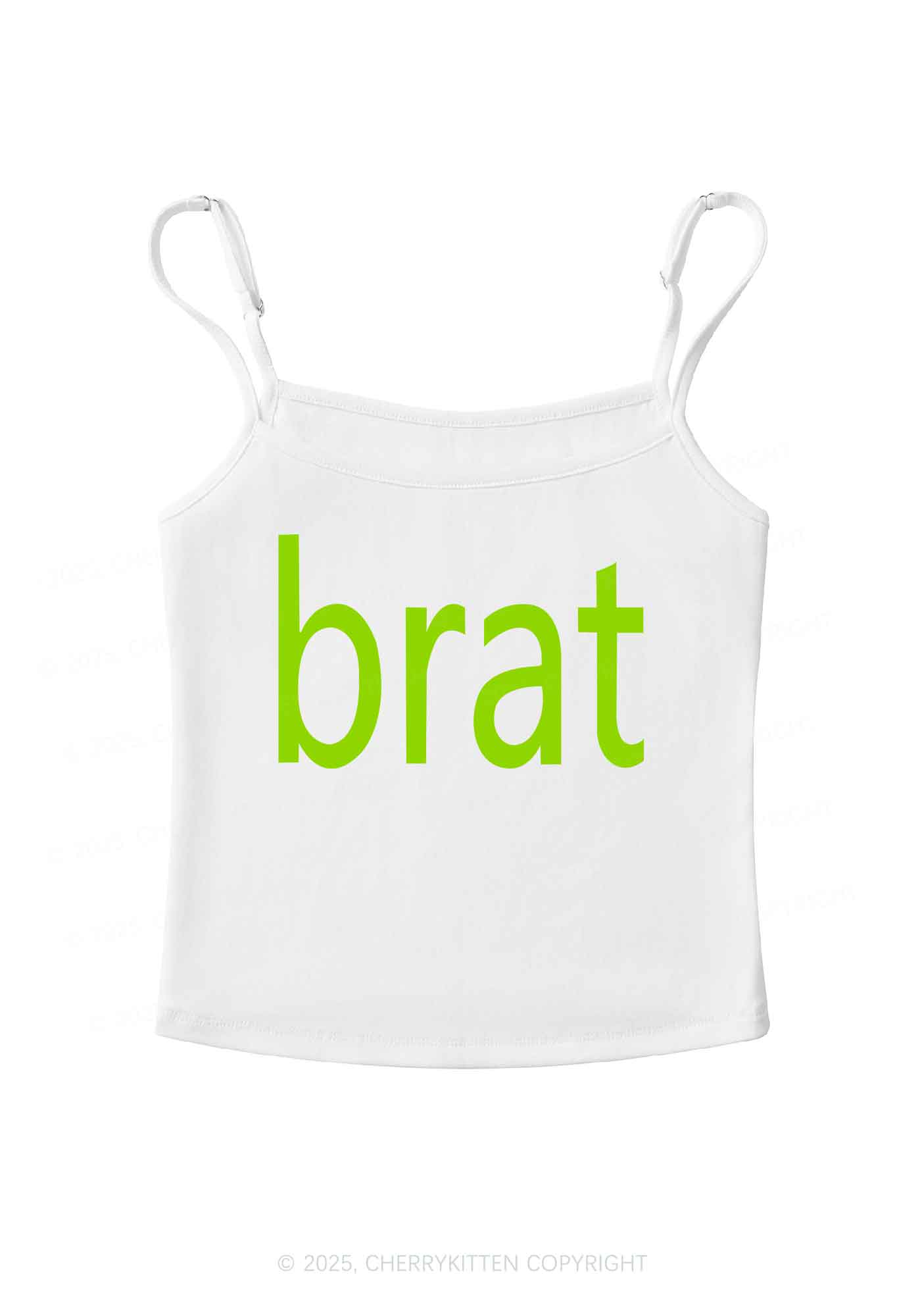Green Brat Y2K Spaghetti Strap Cami Cherrykitten