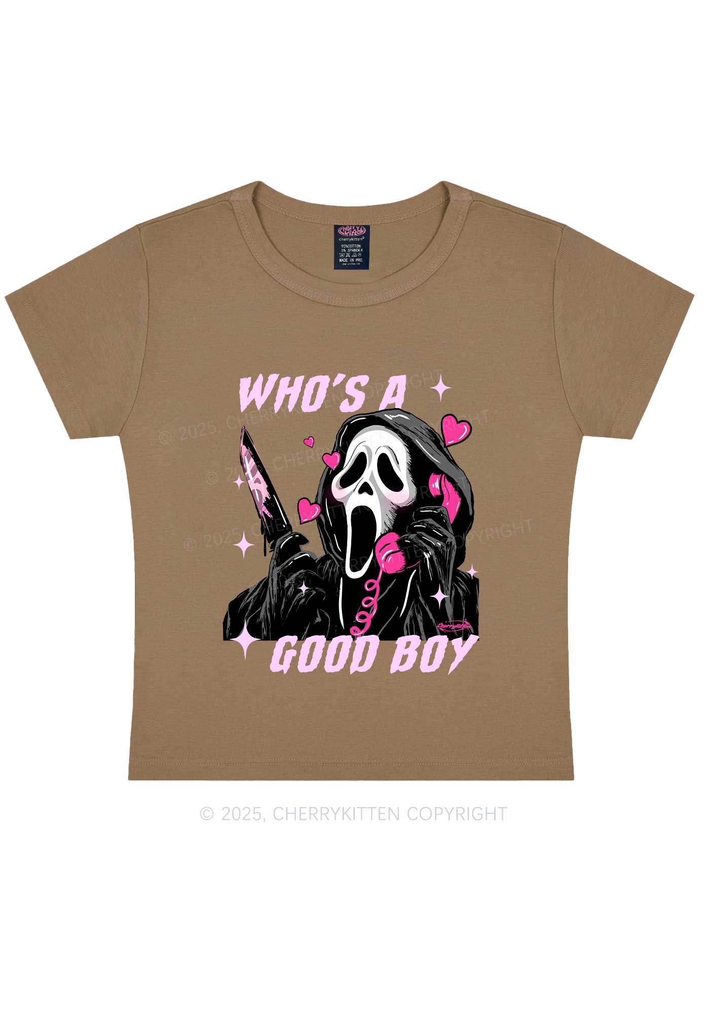 Halloween Ghost Good Boy Y2K Baby Tee Cherrykitten