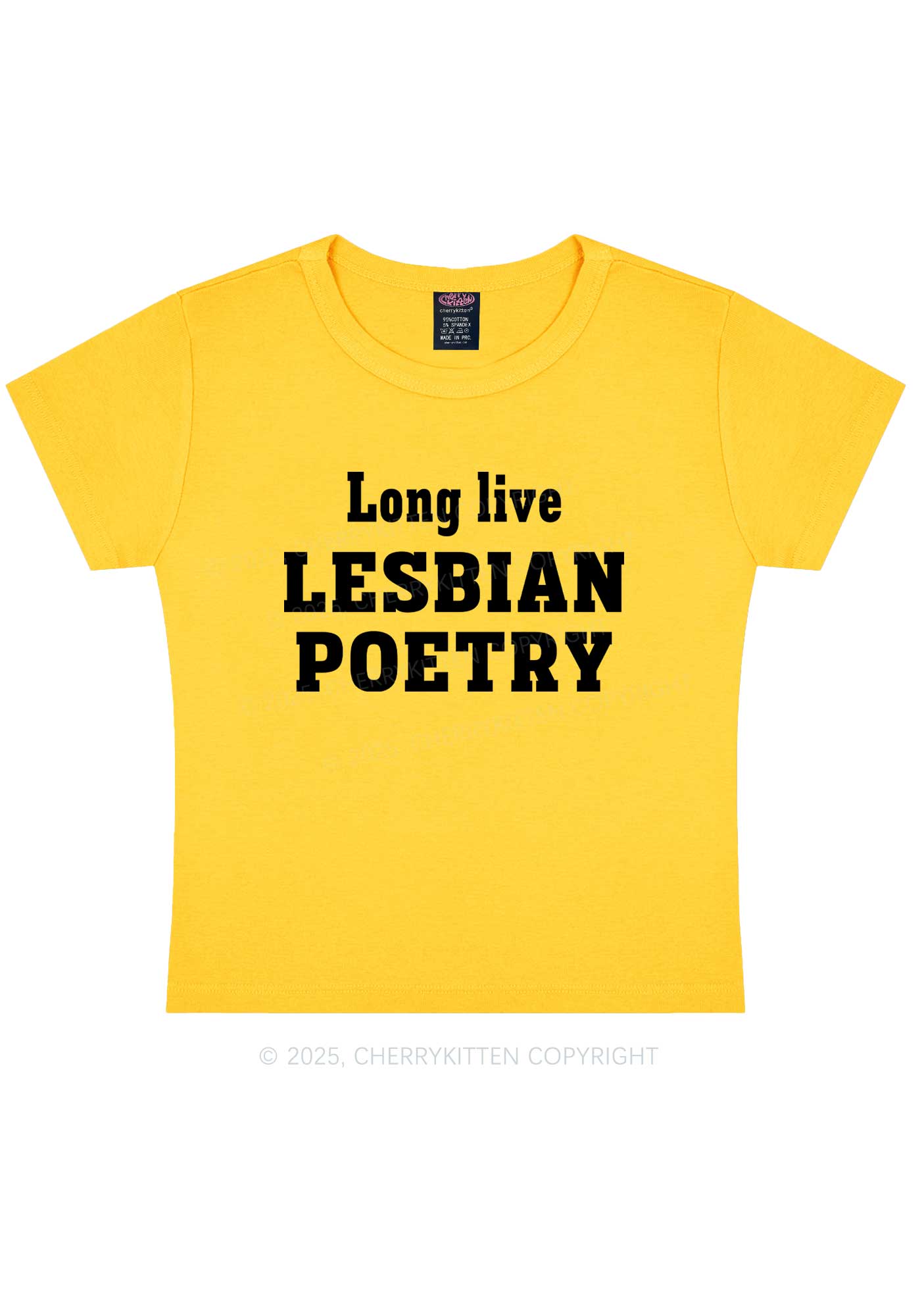 Lesbian Poetry Pride Y2K Baby Tee Cherrykitten