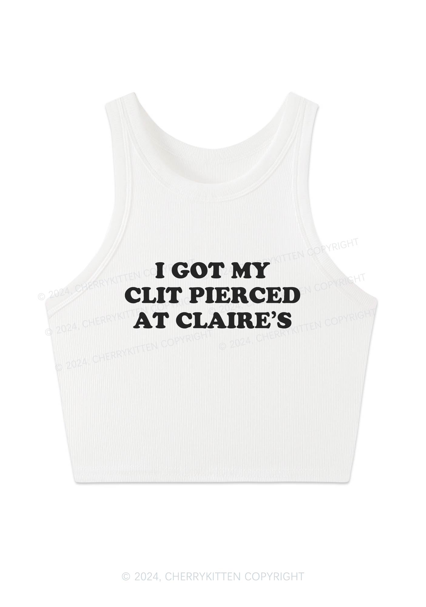 I Got My Clxt Pierced Y2K Crop Tank Top Cherrykitten