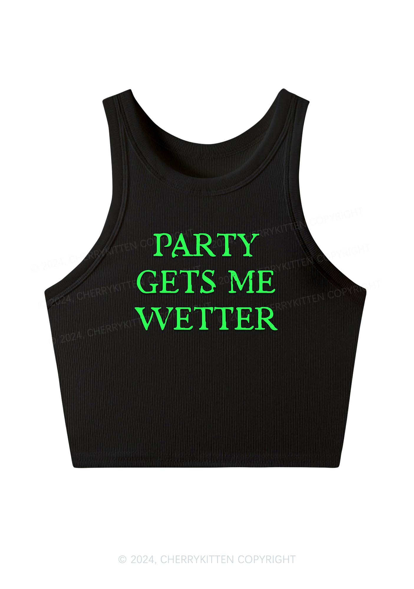 Party Gets Me Wetter Y2K Crop Tank Top Cherrykitten
