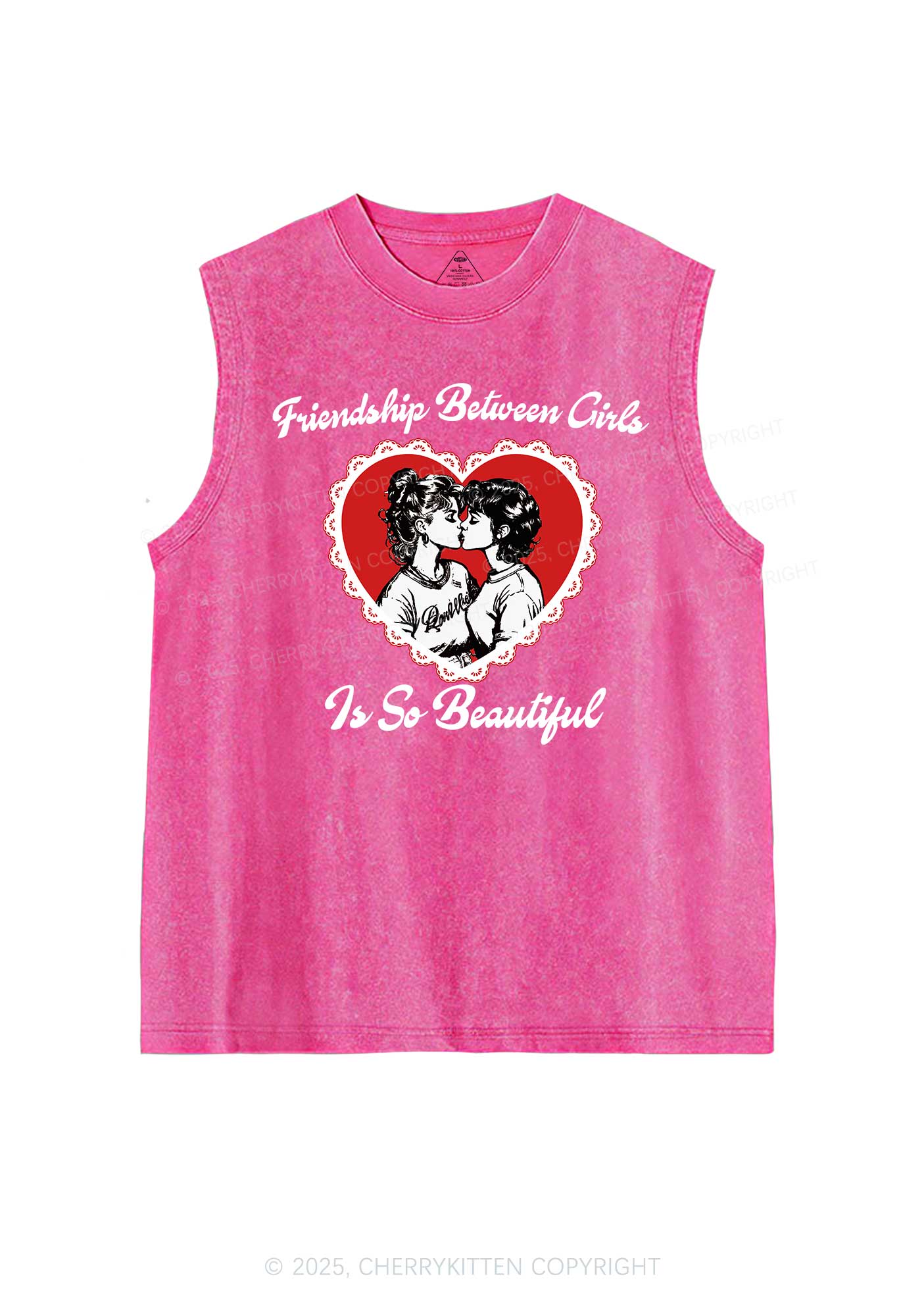 Friendship Between Girls Pride Y2K Washed Muscle Tank Cherrykitten