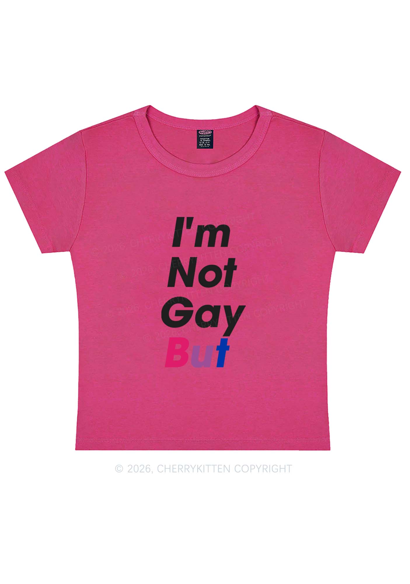 Im Not Gay But Pride Y2K Baby Tee Cherrykitten