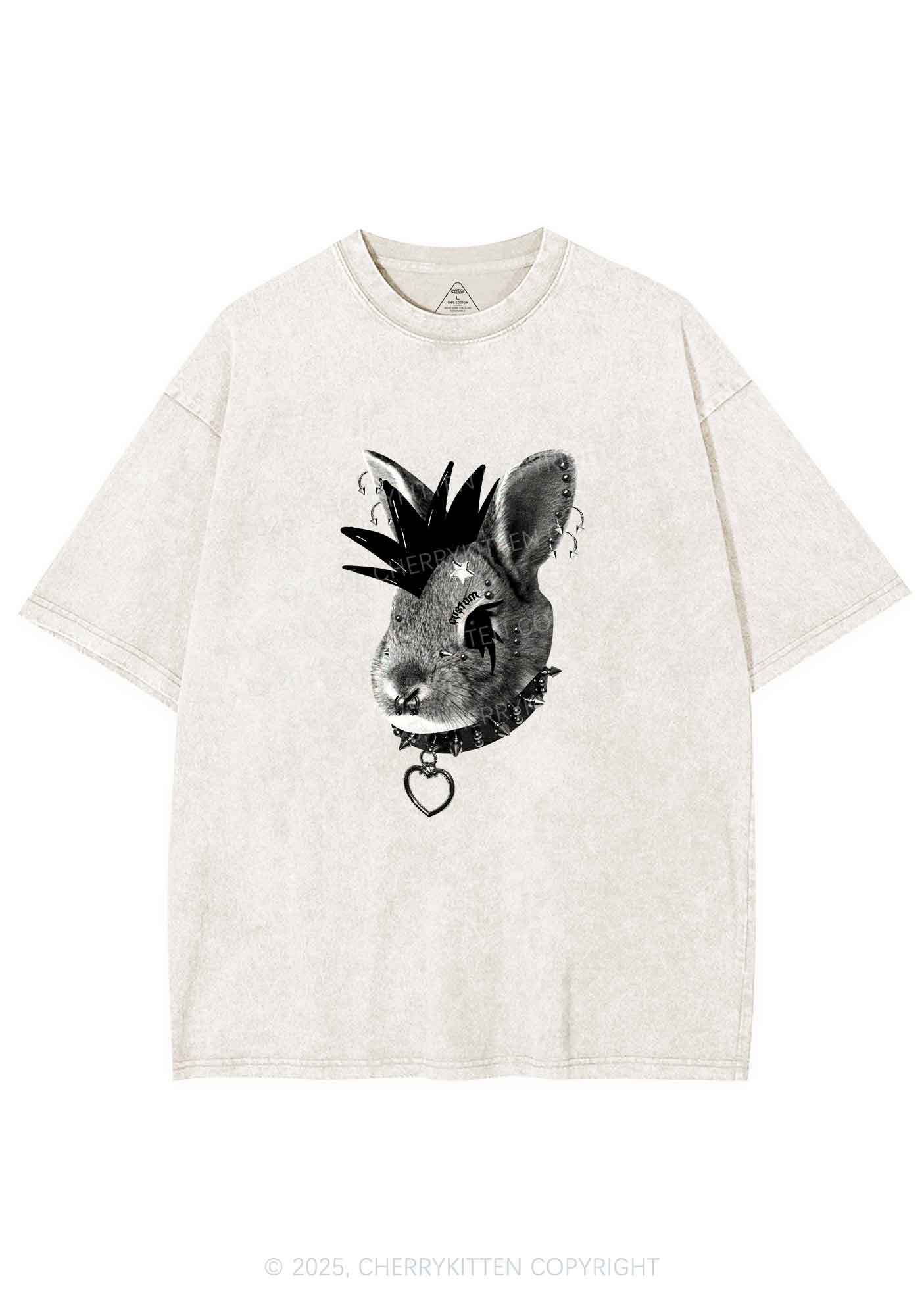 Custom Punk Pet Y2K Shirts Washed Tee Cherrykitten