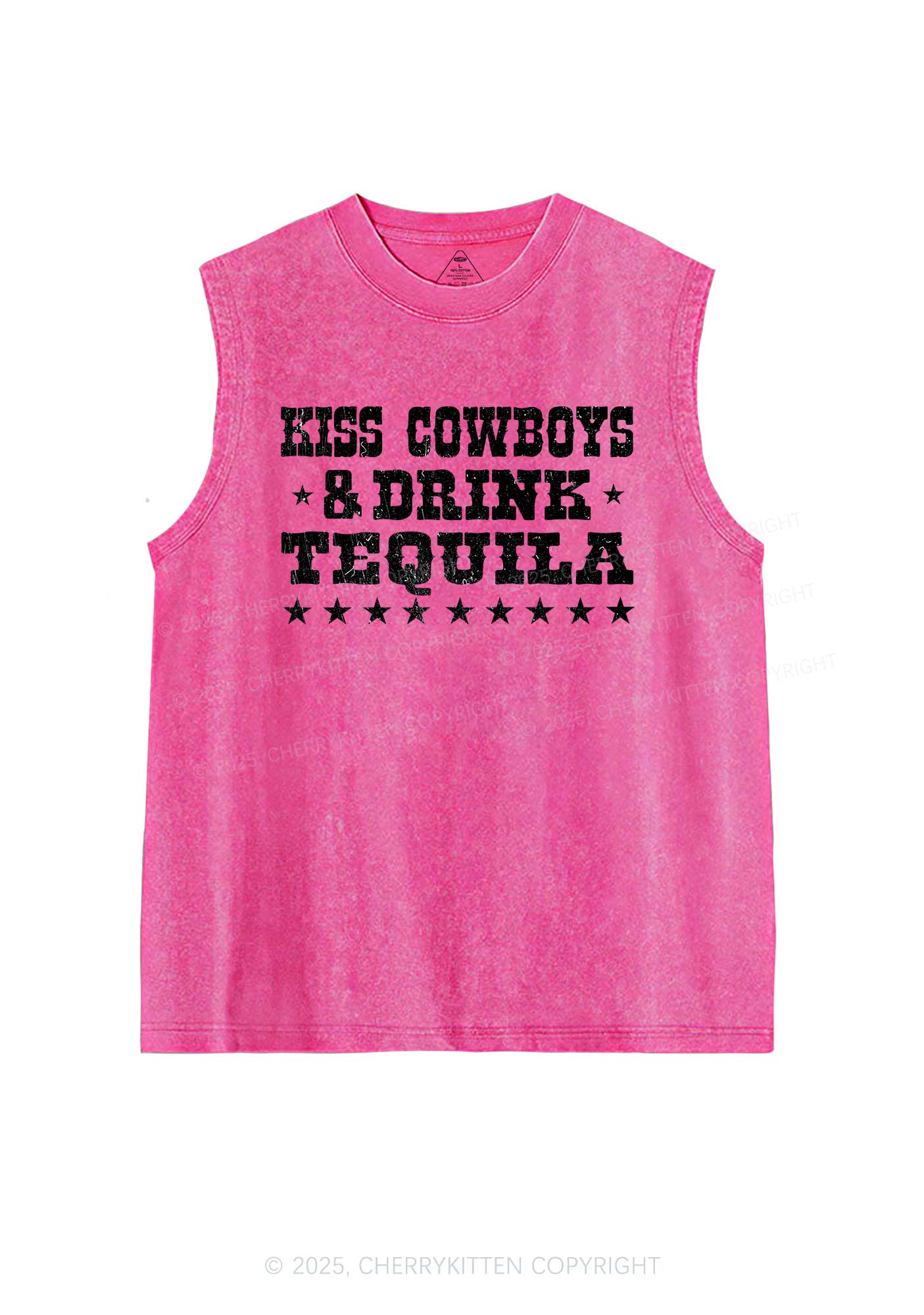 Kiss Cowboys Y2K Washed Muscle Tank Cherrykitten