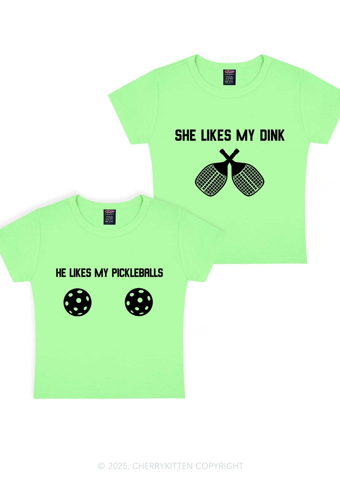 Pickleball Couple Y2K Valentine's Day Baby Tee Cherrykitten
